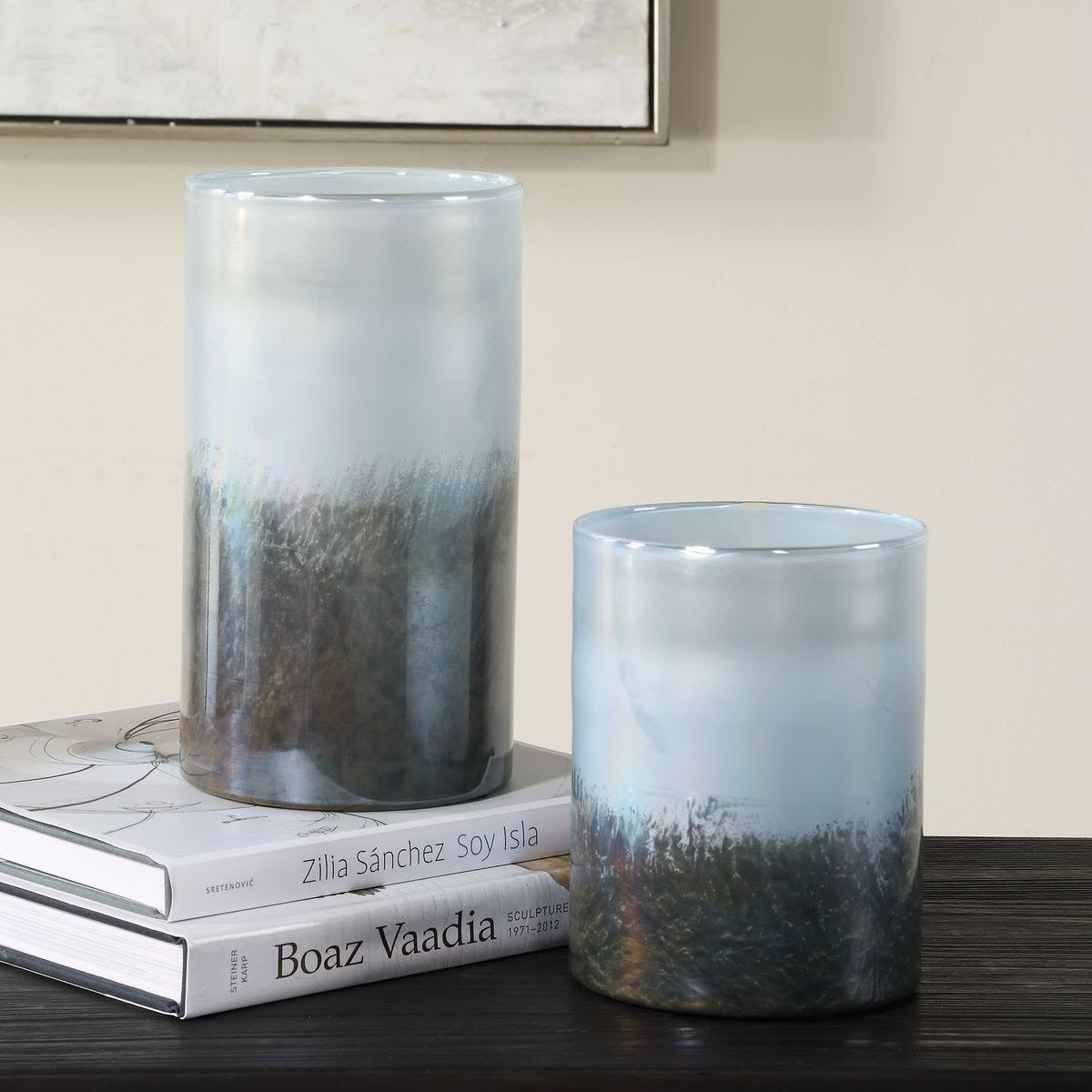 Midnight Mist Cylindrical Vases Set of 2 by Uttermost