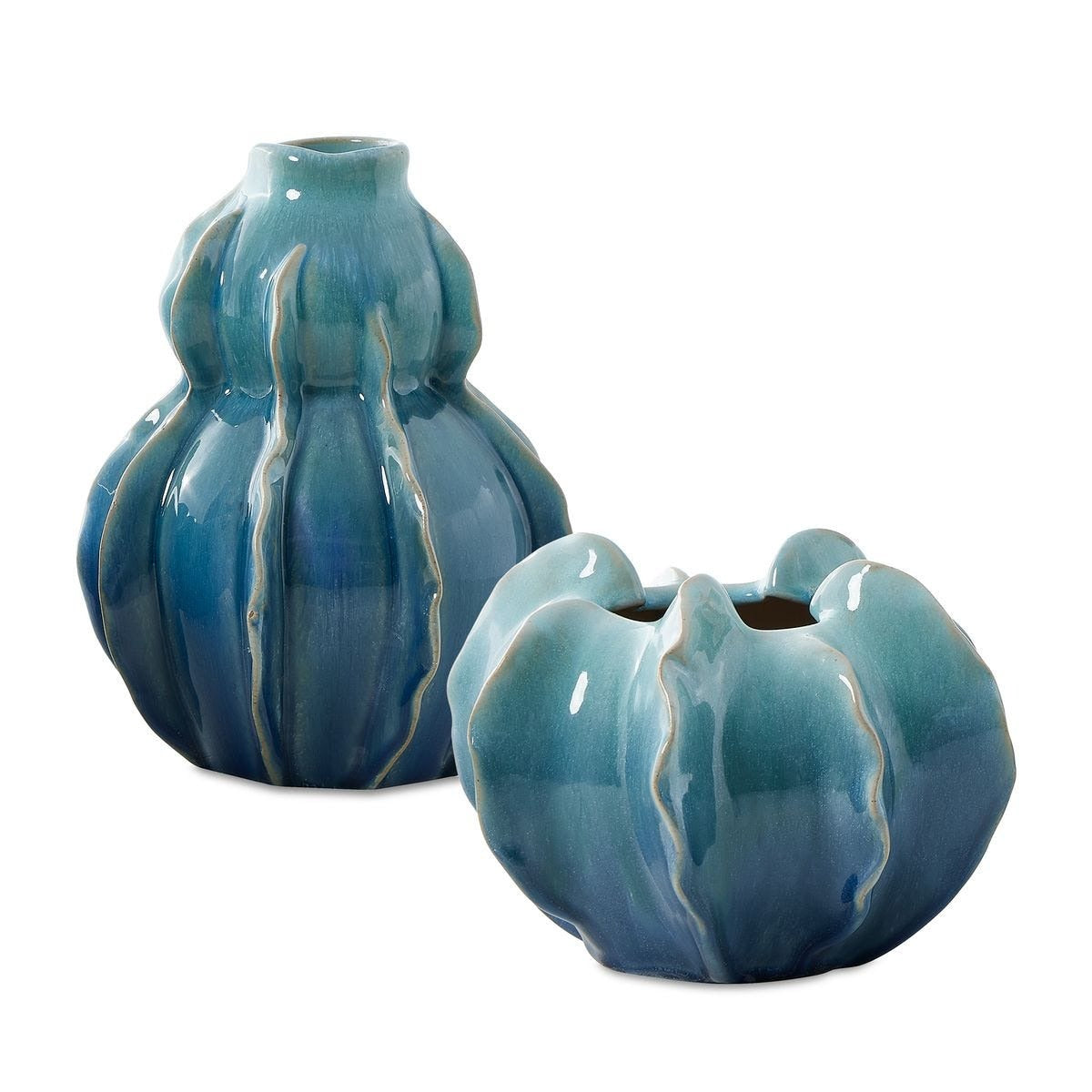 Ocean Wave Outdoor Glazed Vases - Set of 2 by Uttermost