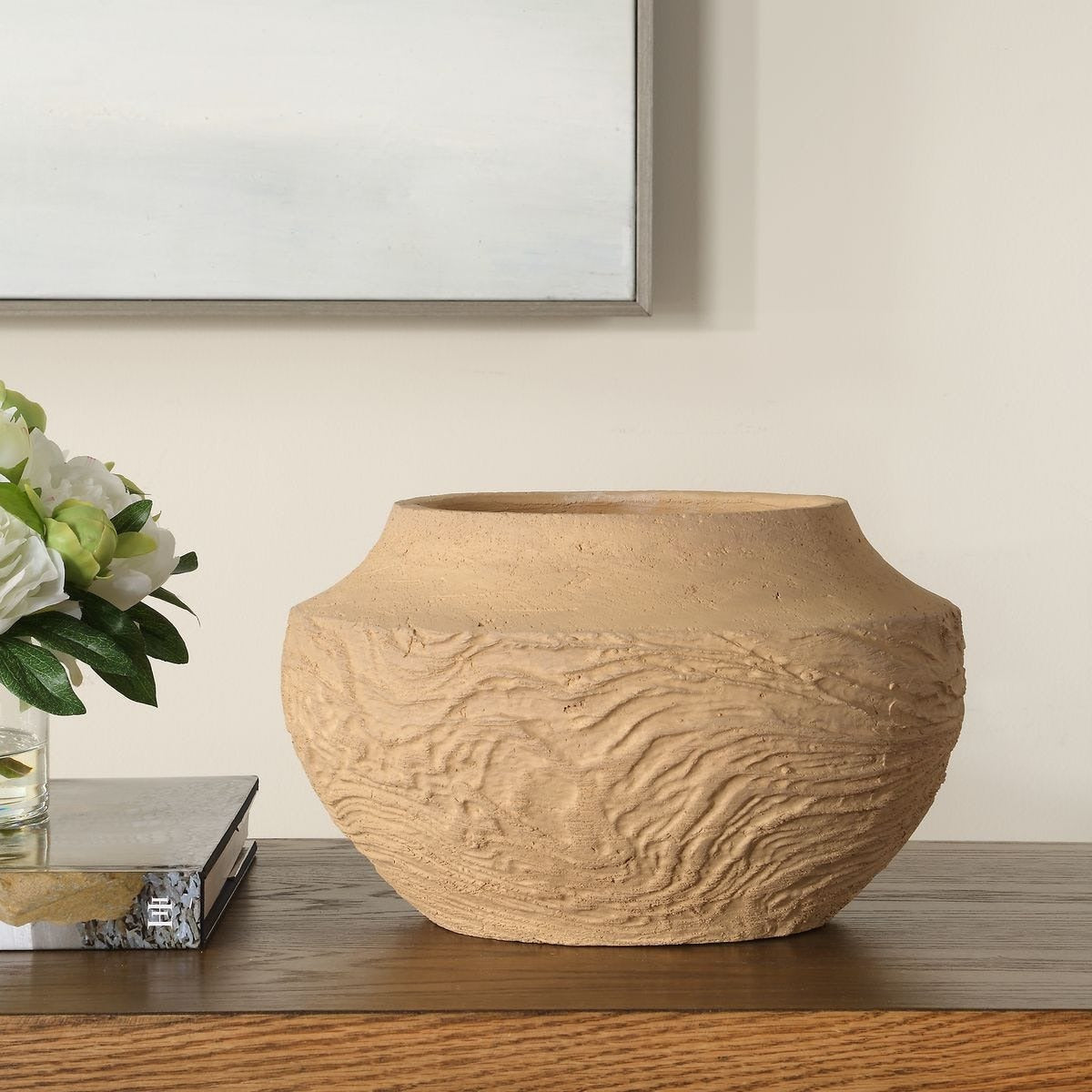 Sandstone Flow Small Terracotta Vase by Uttermost