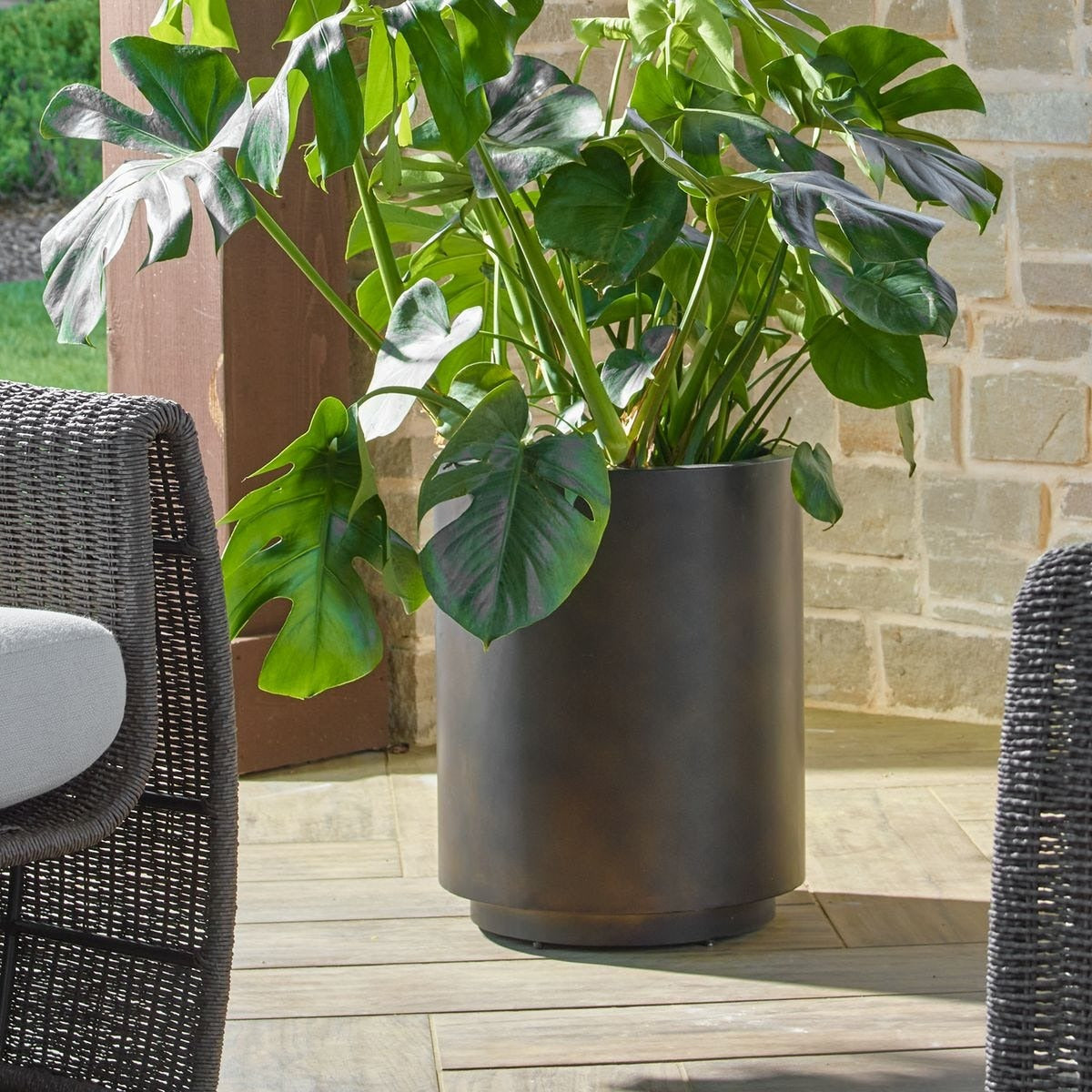 Volcan Matte Bronze Outdoor Planters Set of 2 by Uttermost