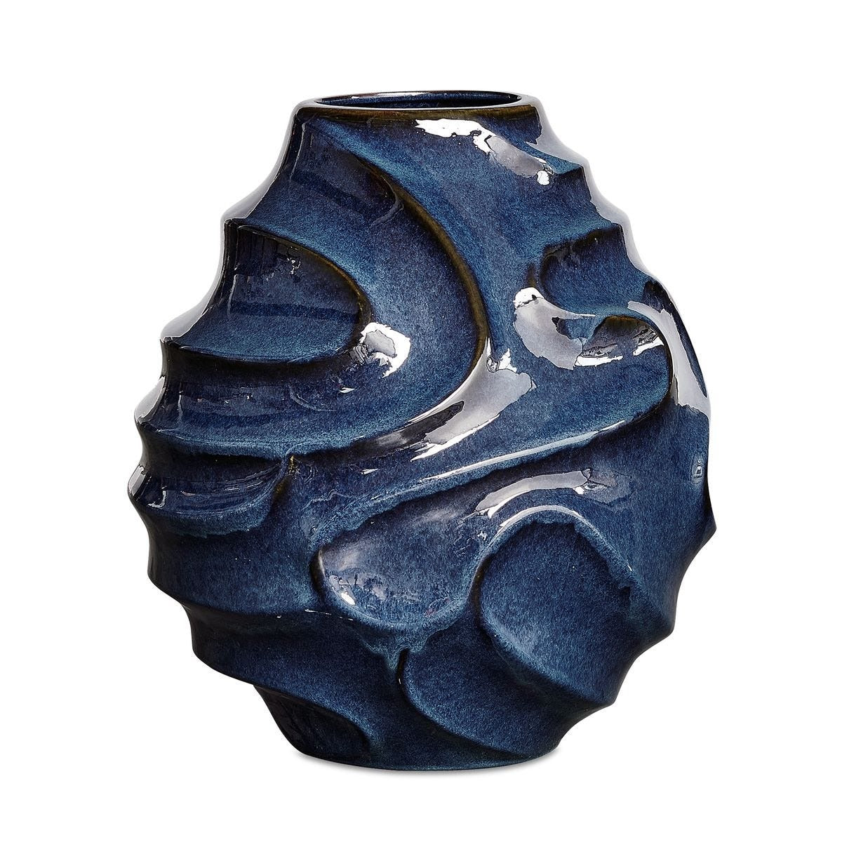 Helix Swirl Blue Outdoor Vase by Uttermost