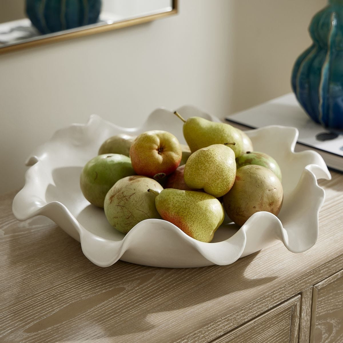 Wave Crest White Outdoor Bowl by Uttermost