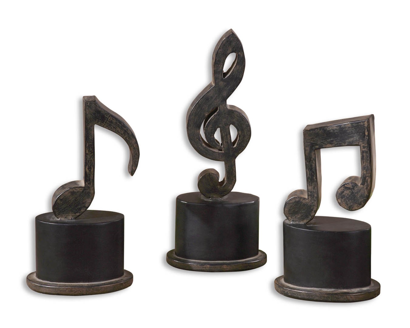 Music Notes Metal Figurines - Set of 3 by Uttermost
