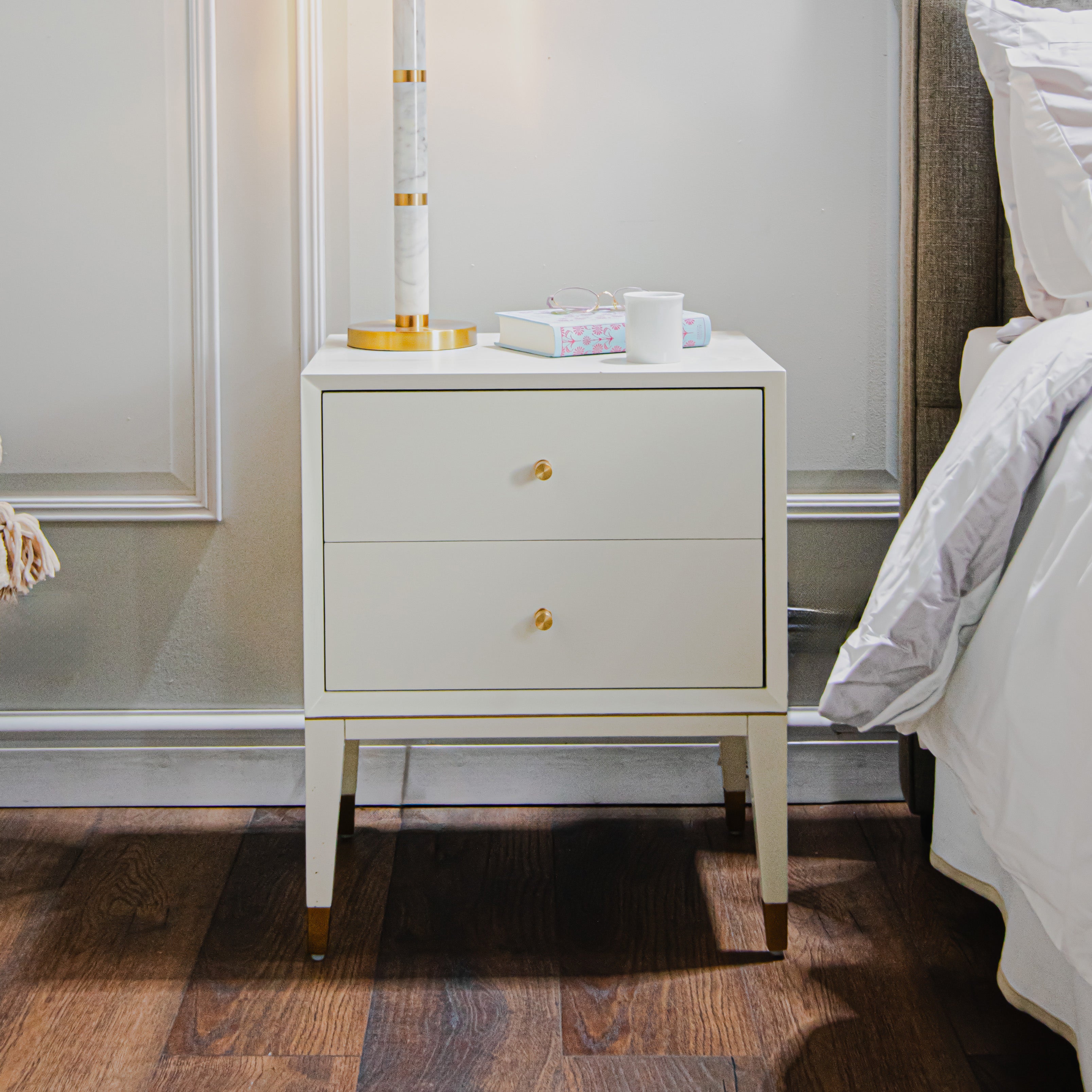Bayeux White Side Table by RV Astley