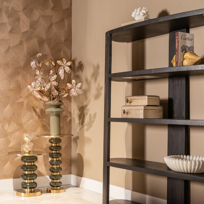 Bowiene Brushed Gold Side Table by Richmond Interiors