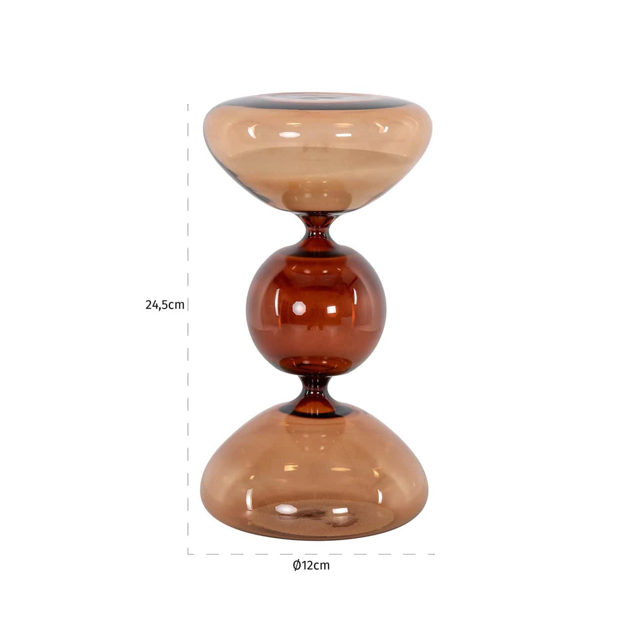 Elba Small Brown Glass Hourglass by Richmond Interiors