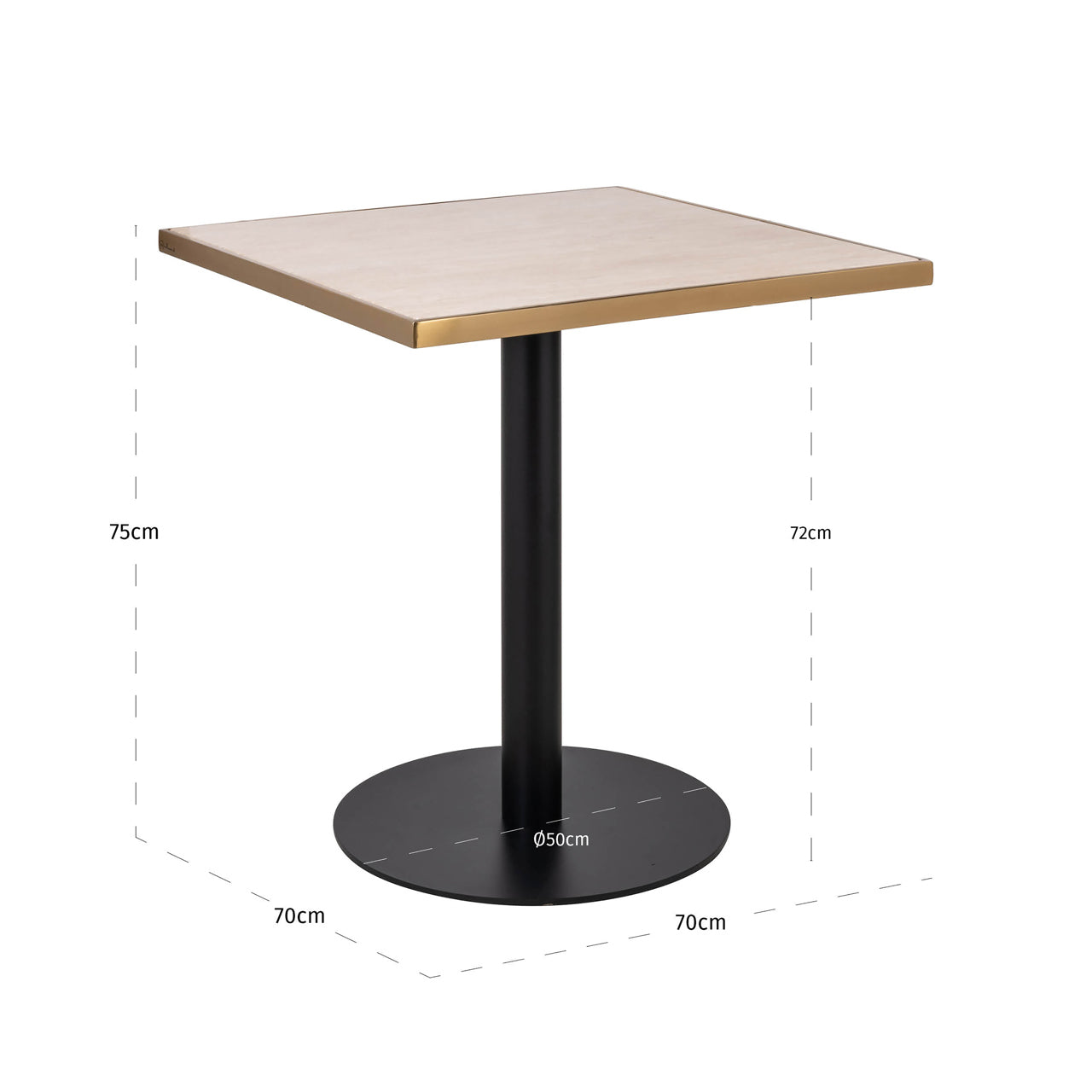 Bistro table Brazza beige 70x70 by Richmond Interiors