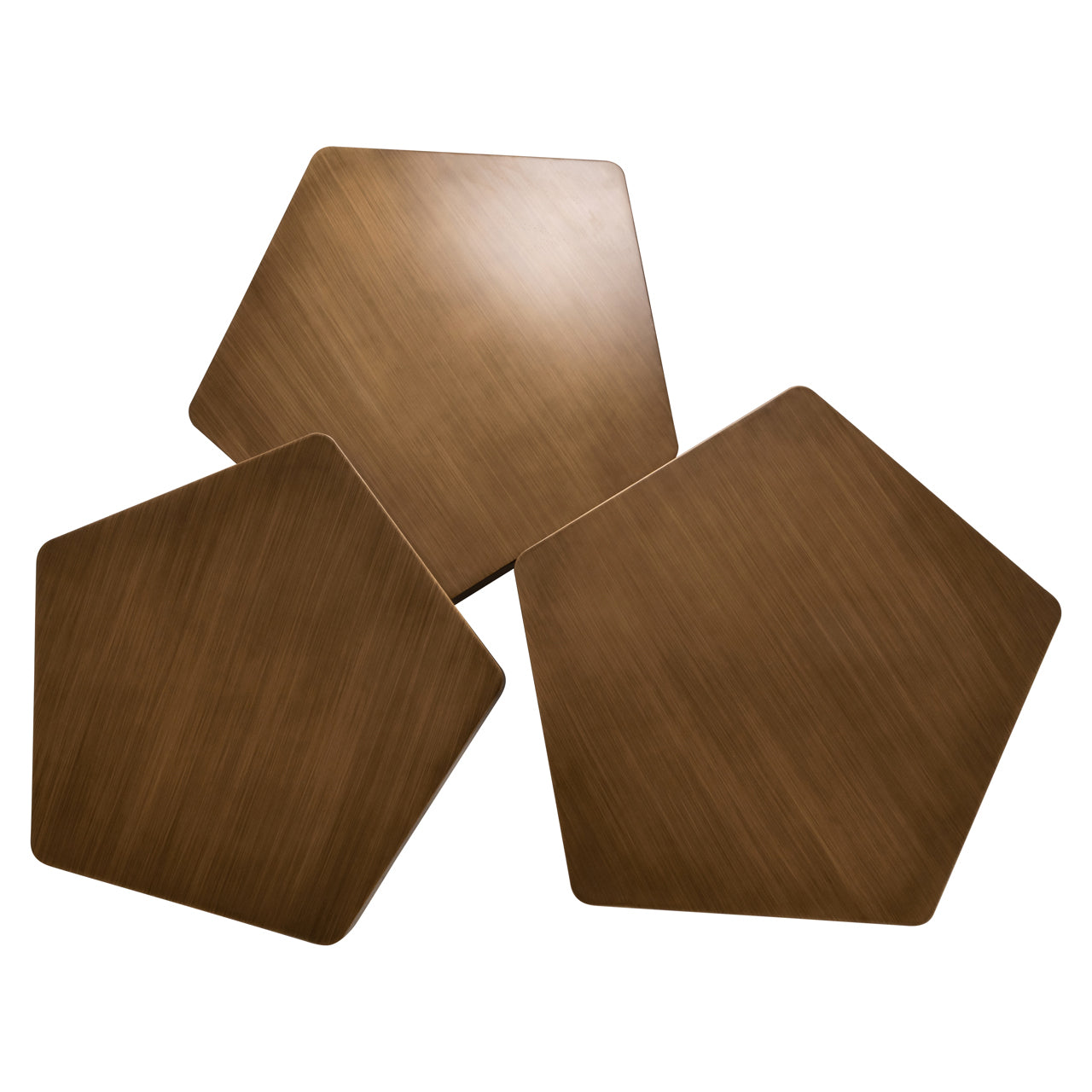 Hexa Brushed Gold Coffee table (Set of 3) by Richmond Interiors