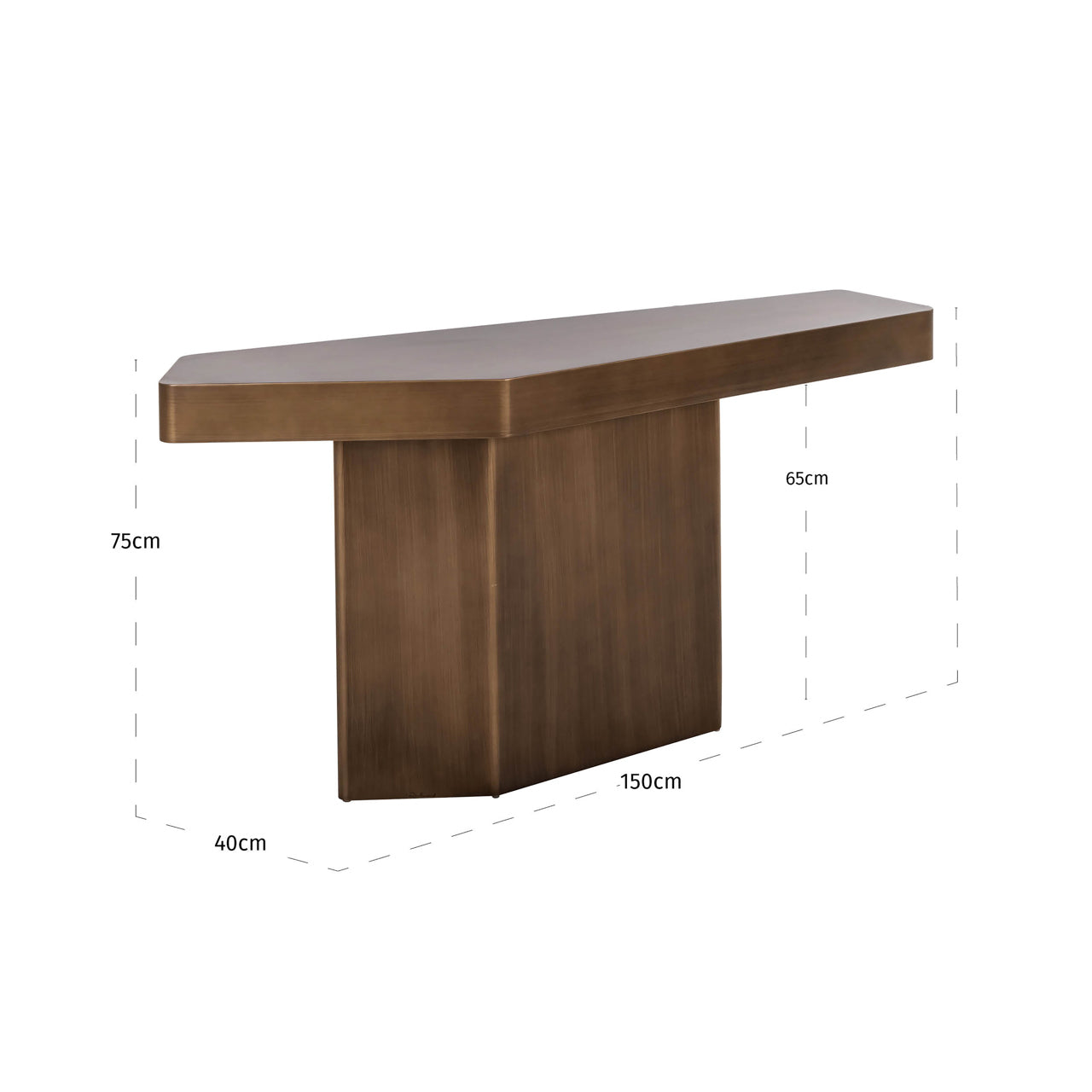 Hexa Brushed Gold Console Table by Richmond Interiors