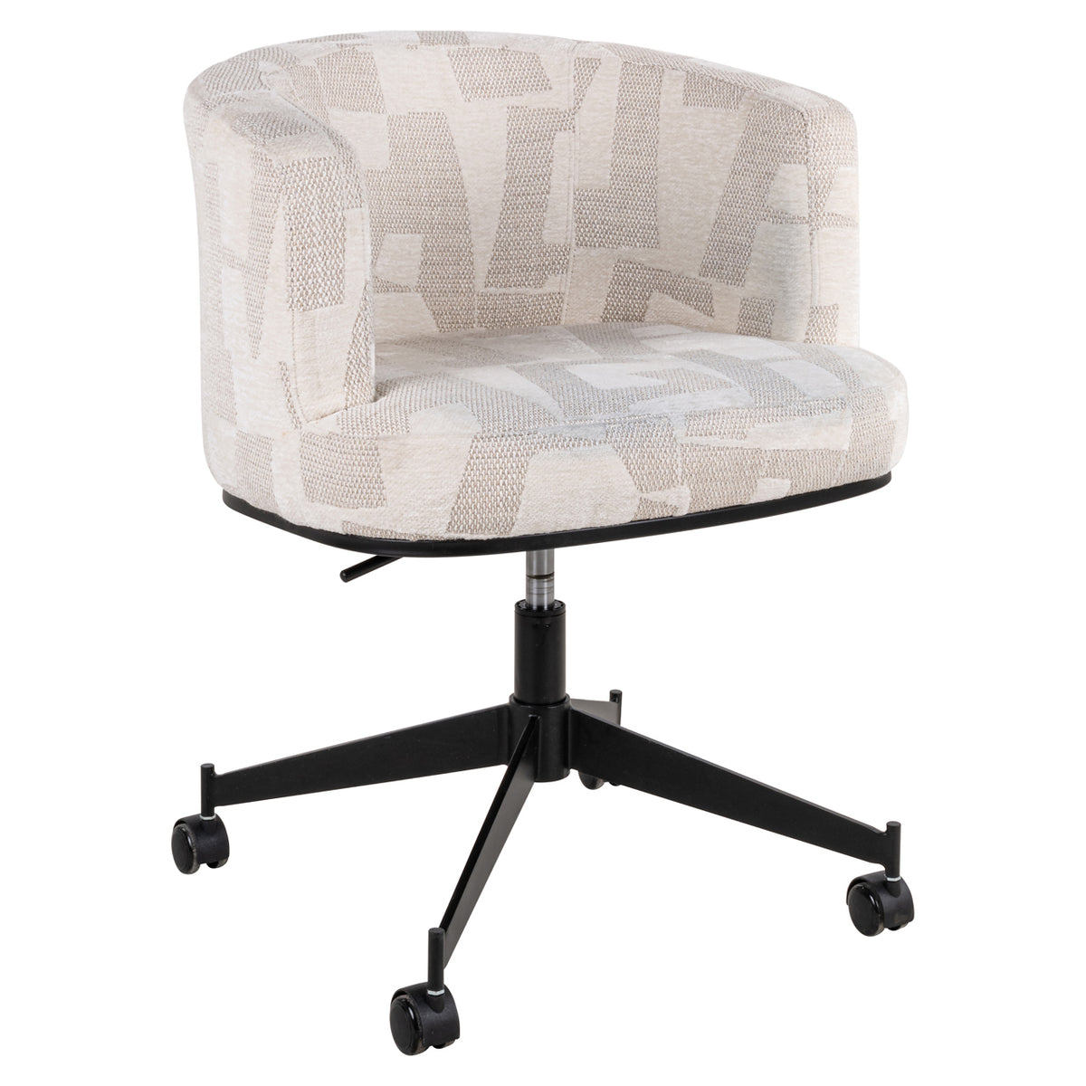 Dining chair Rochenne beige graffic swivel on wheels by Richmond Interiors
