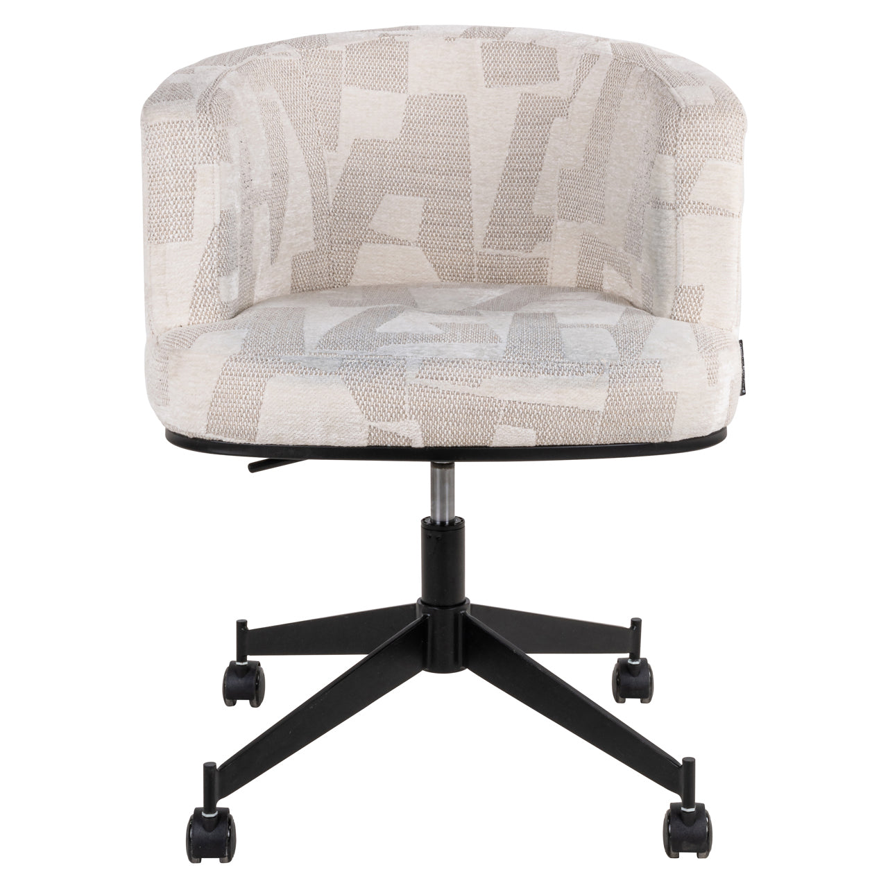 Dining chair Rochenne beige graffic swivel on wheels by Richmond Interiors