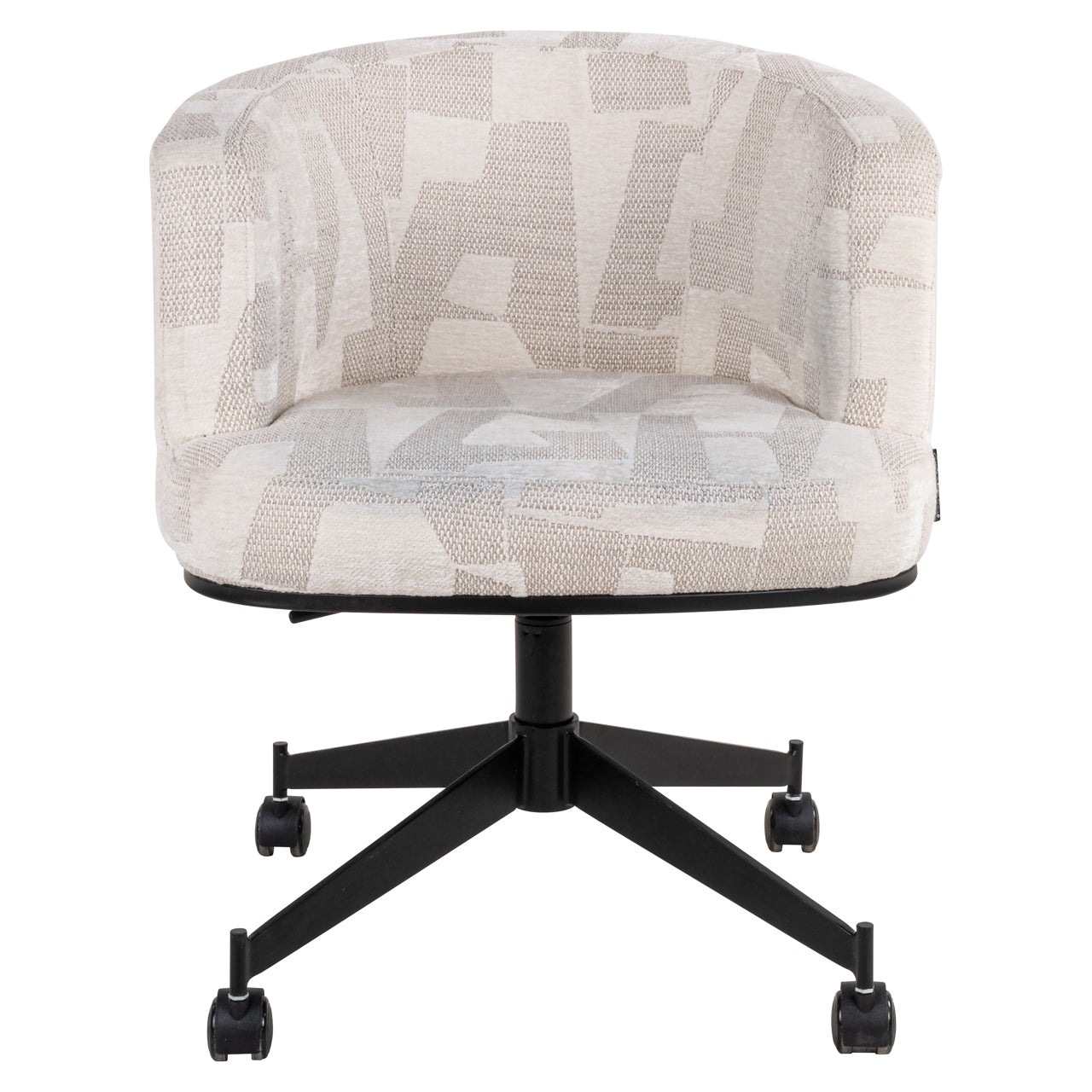 Dining chair Rochenne beige graffic swivel on wheels by Richmond Interiors