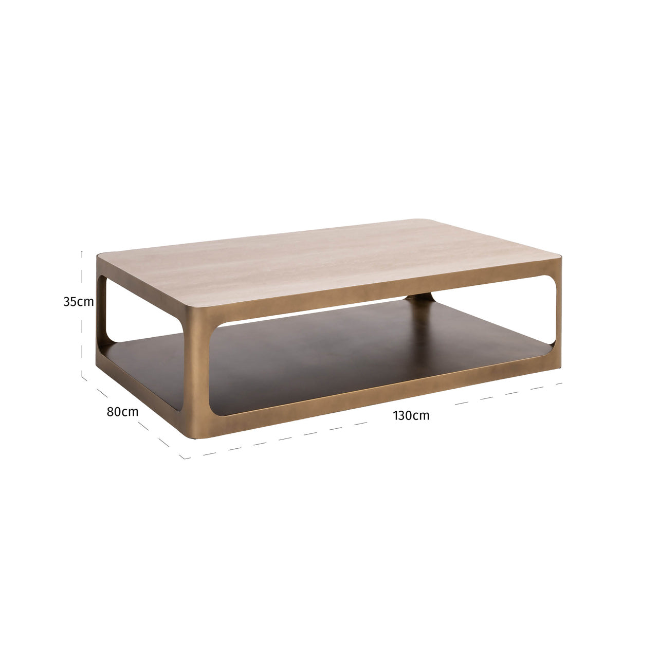 Claridge Beige Ceramic Rectangle Coffee Table by Richmond Interiors