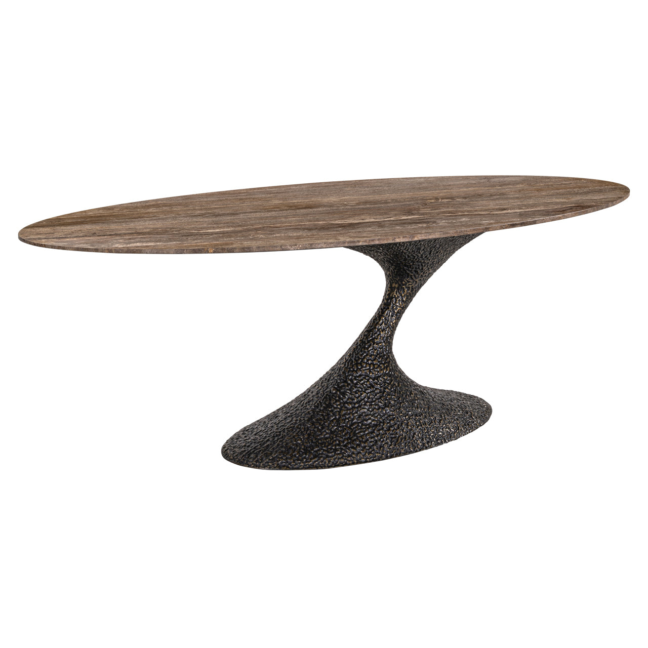 Russo Ash Brown & Travertine Oval Dining Table - 235cm by Richmond Interiors