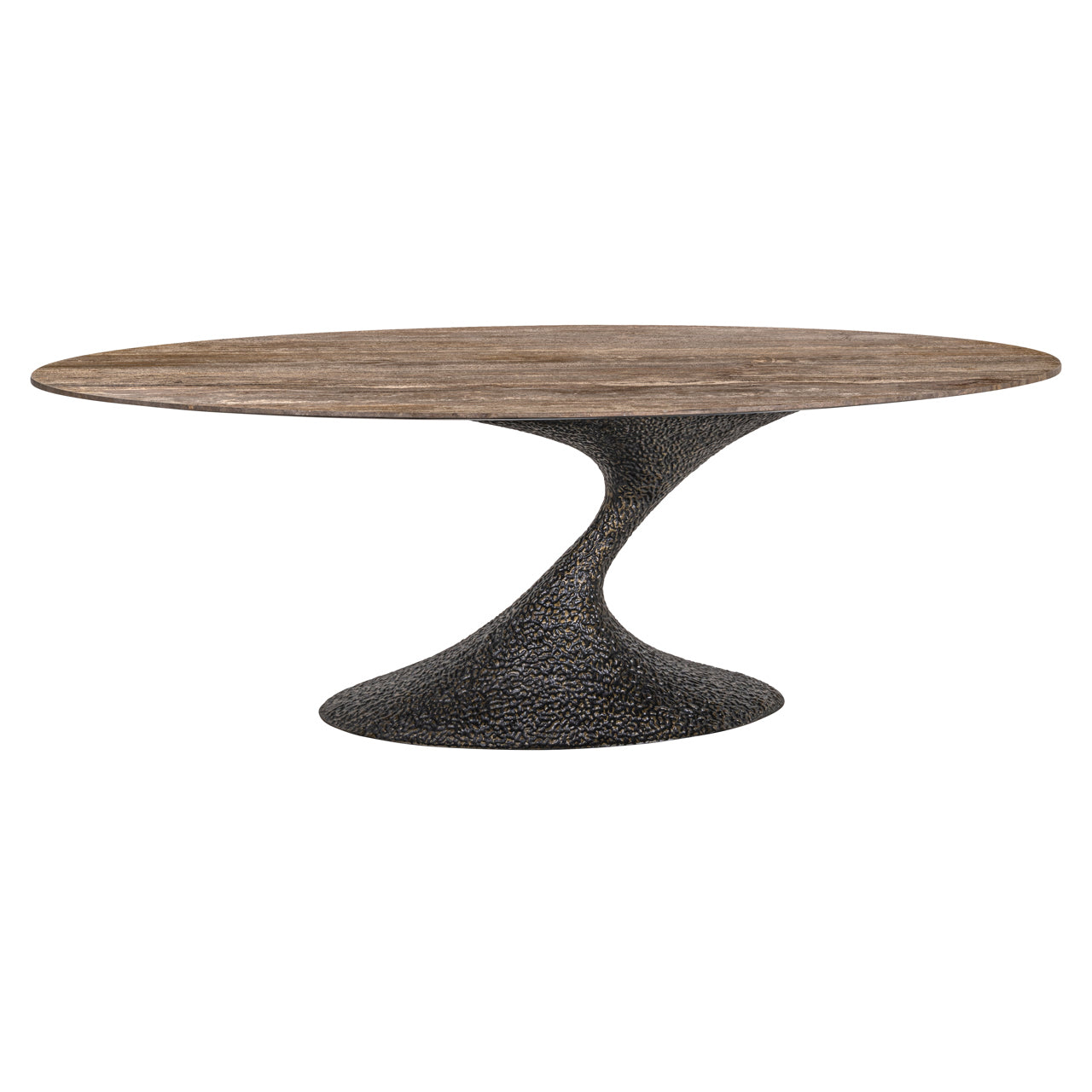 Russo Ash Brown & Travertine Oval Dining Table - 235cm by Richmond Interiors