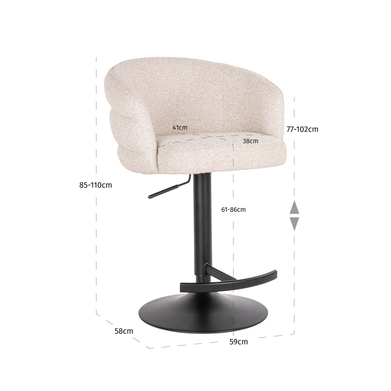 Nikki Biscotti Swivel Bar Stool by Richmond Interiors