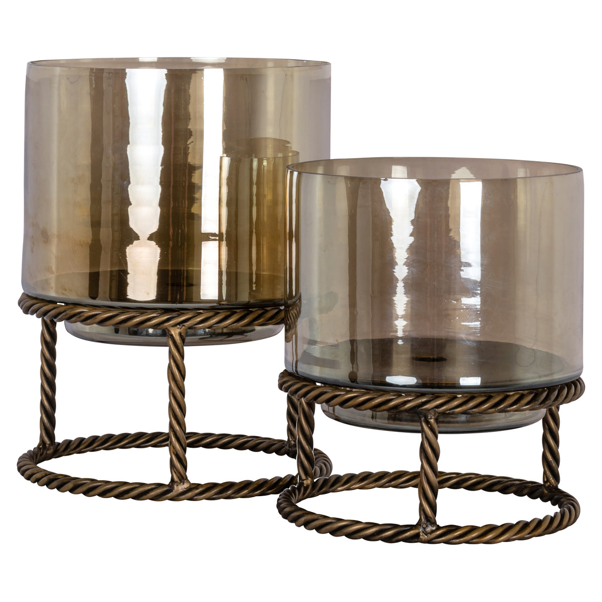 Hurricane light Ropia brass antique small by Richmond Interiors