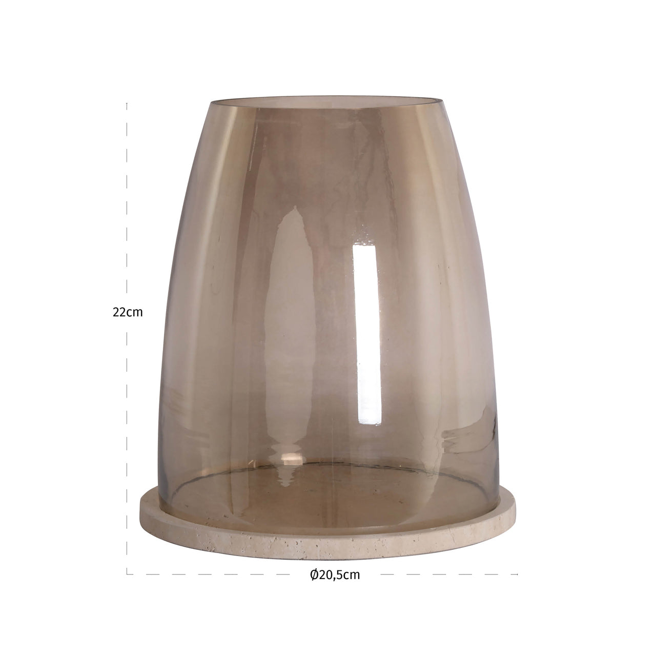 Alusia Sand Travertine Hurricane Light - Small by Richmond Interiors