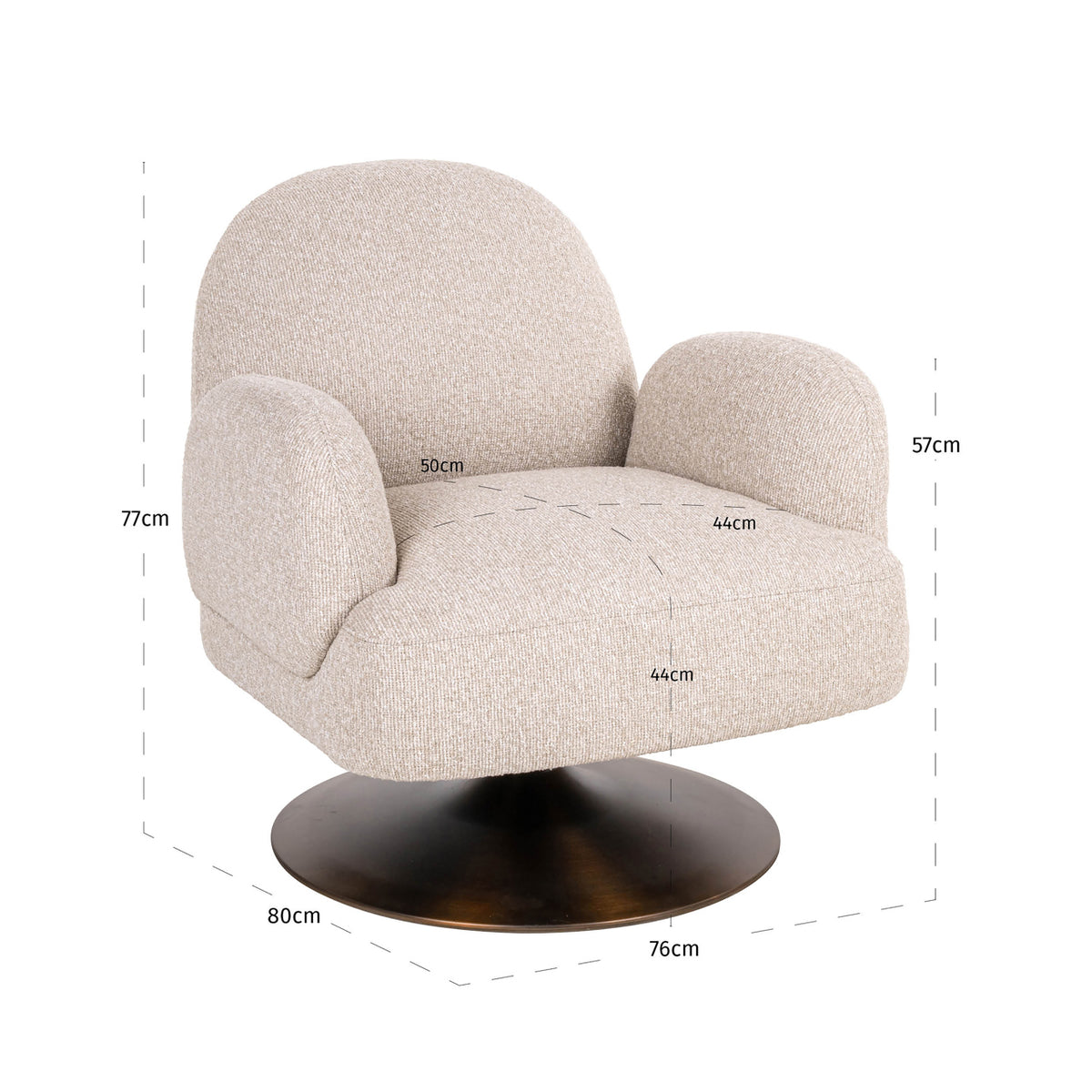 Lounge chair Kagney biscotti swivel by Richmond Interiors