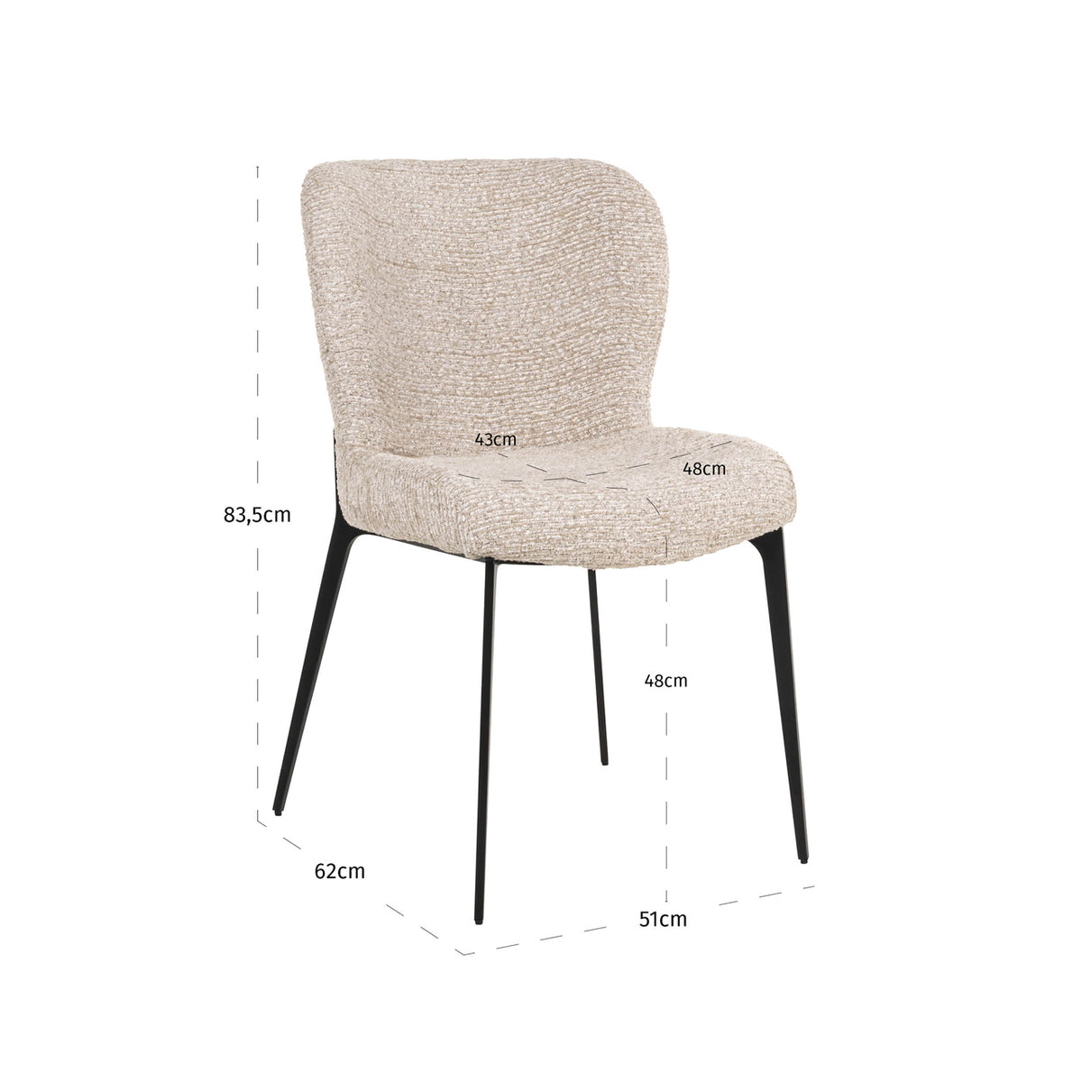 Dining chair Sergio natural linear by Richmond Interiors