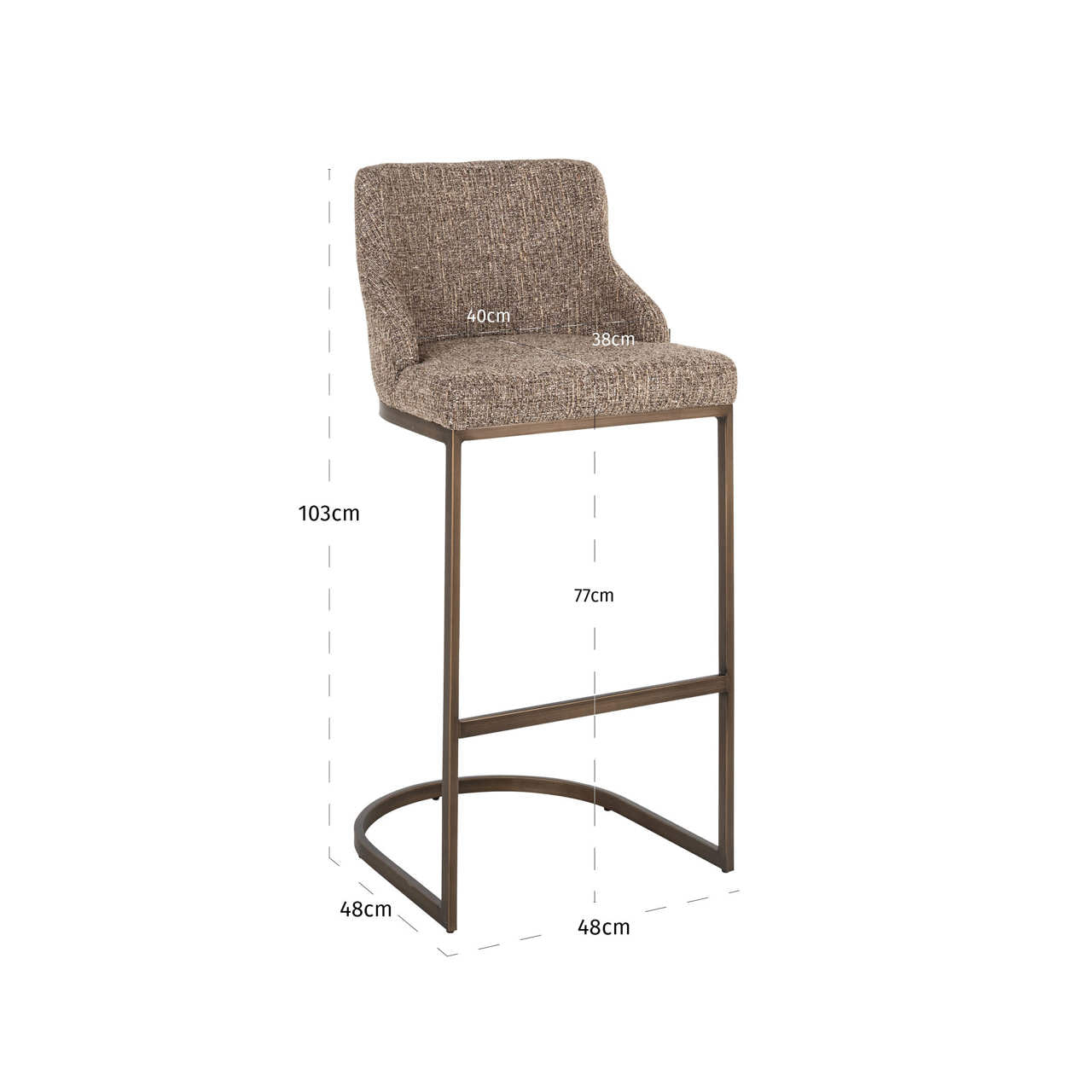 Bar stool Bolton brown tweed (Set of 2) by Richmond Interiors