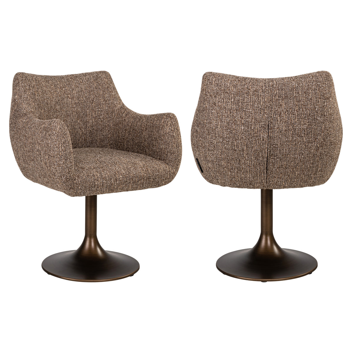 Dining chair Aldo brown tweed swivel by Richmond Interiors