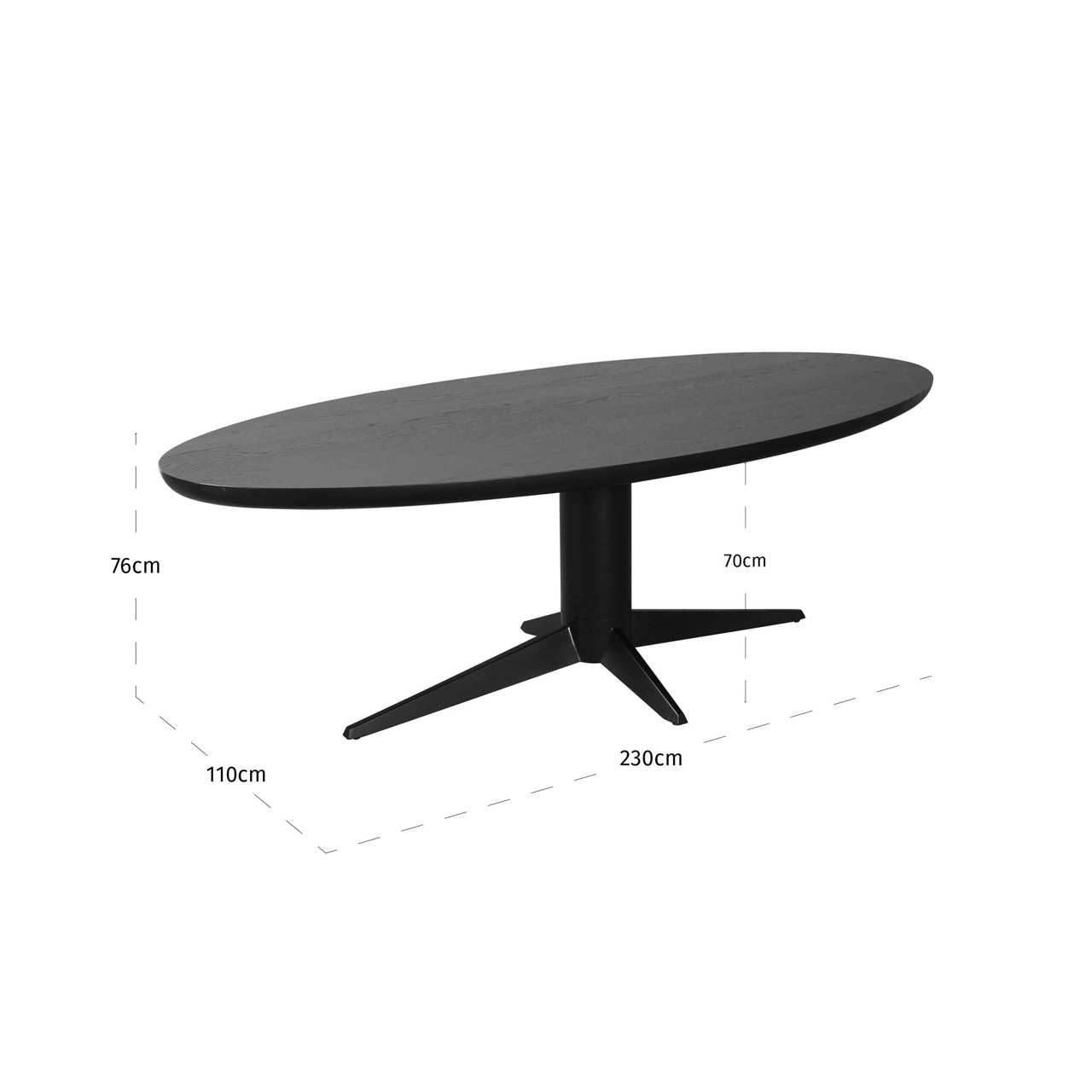 Dining table Rayford black oval 230 by Richmond Interiors