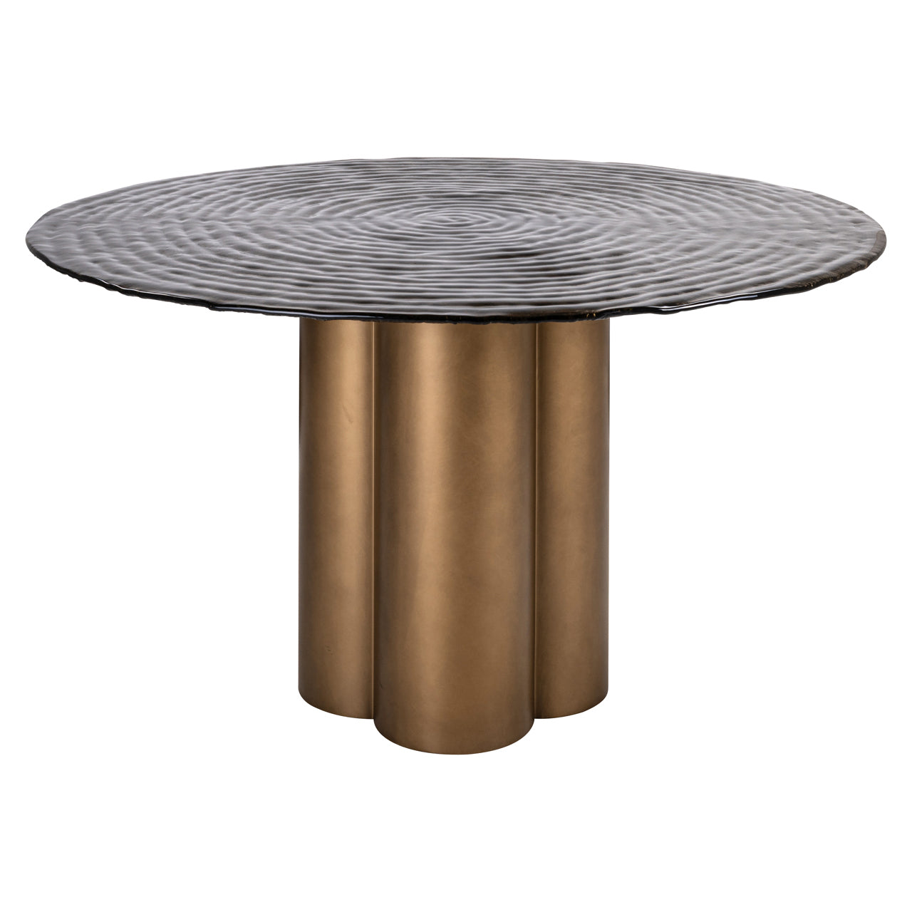 Glastonburry Antique Gold & Textured Glass Dining table - 135cm by Richmond Interiors