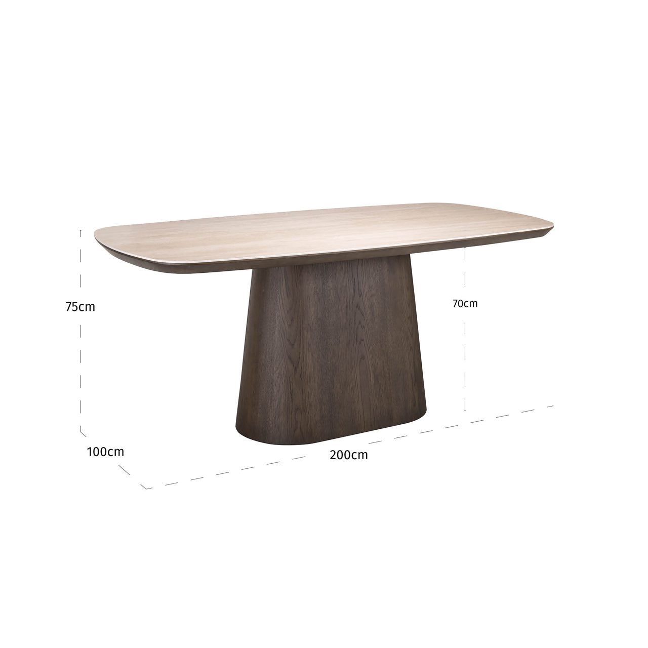 Ritz Brown Oak Veneer & Ceramic Top Dining Table - 200cm by Richmond Interiors