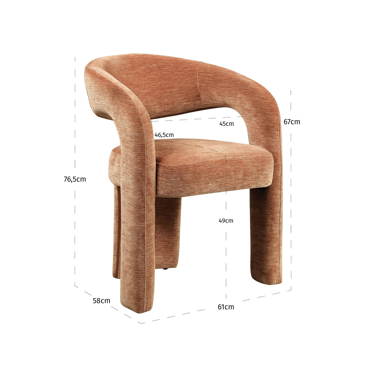Dining chair Soho Be straight mocha mousse by Richmond Interiors