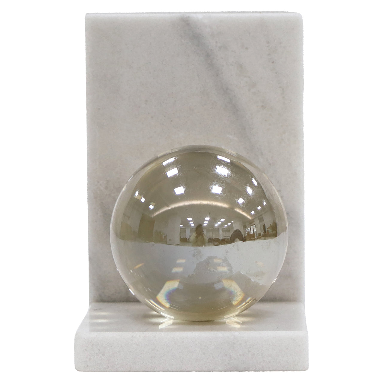Lulu White Marble & Crystal Bookstands by Richmond Interiors