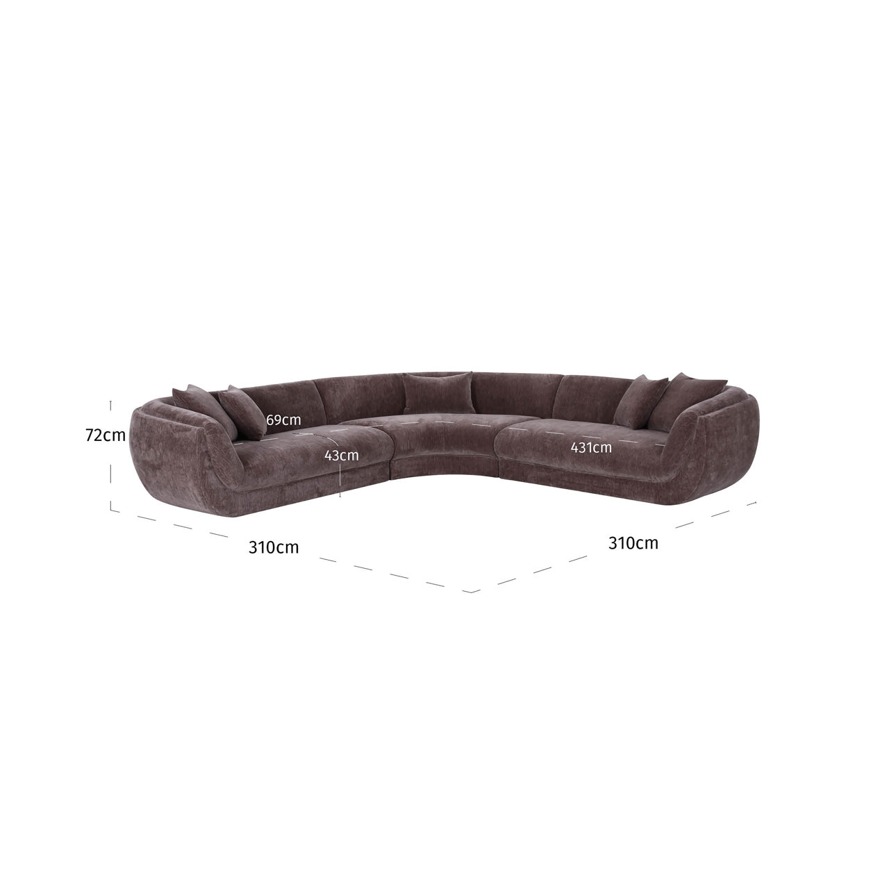 Sofa Gianelle Be straight dark brown by Richmond Interiors