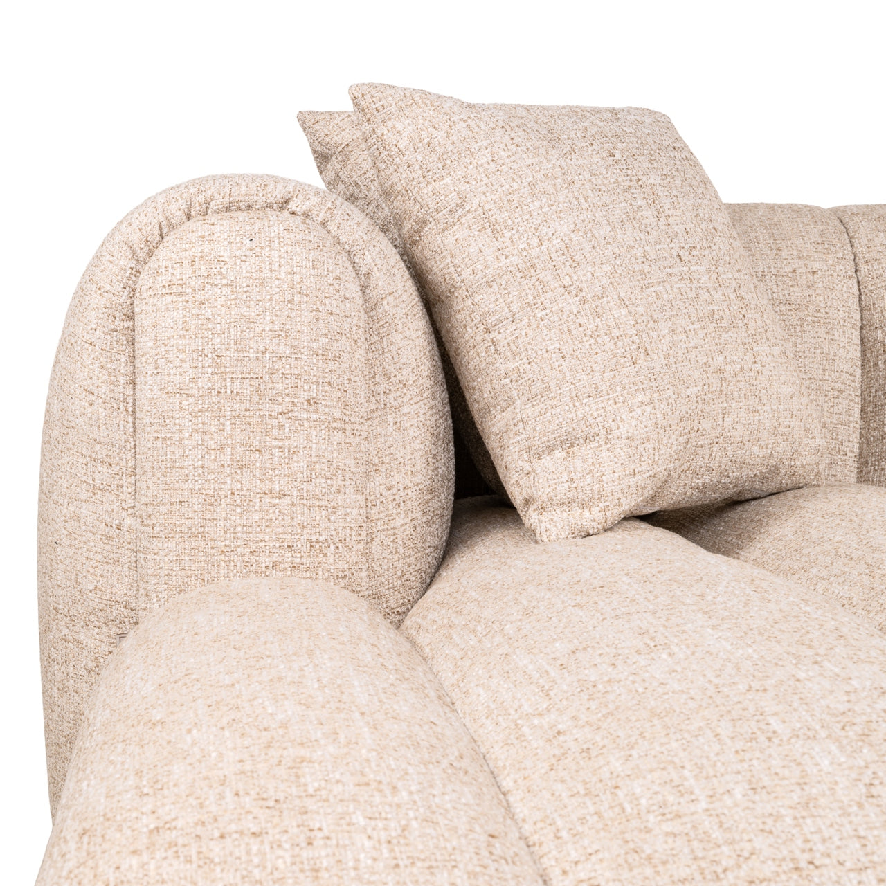 Novaro Cream Tweed Lounge Sofa - Left by Richmond Interiors