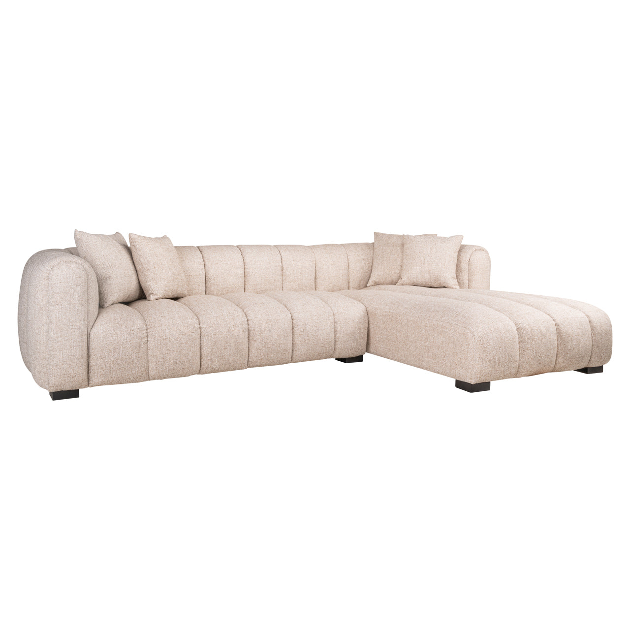 Novaro Cream Tweed Lounge Sofa - Right by Richmond Interiors