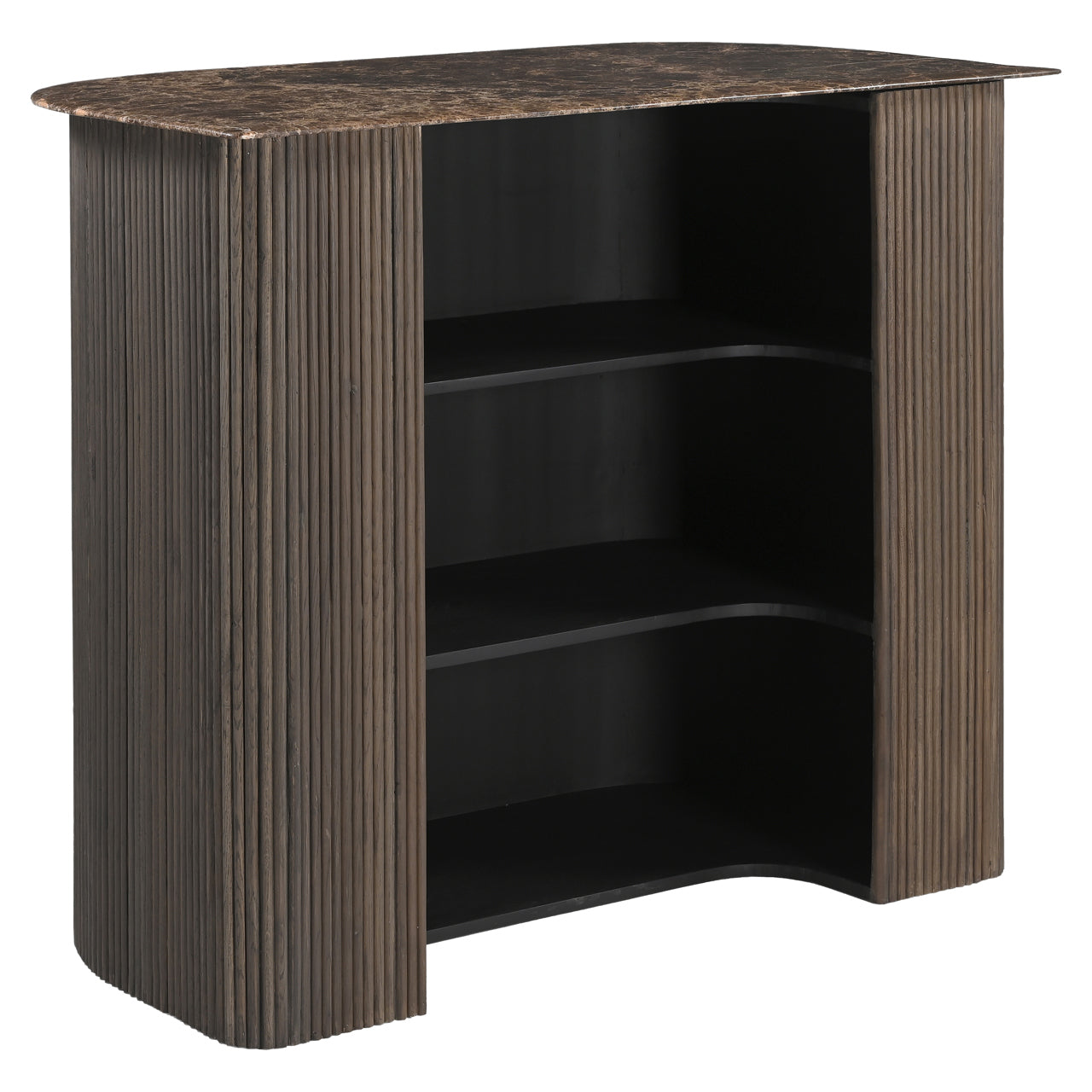 Castello Smoked Charcoal & Marble Top Bar by Richmond Interiors