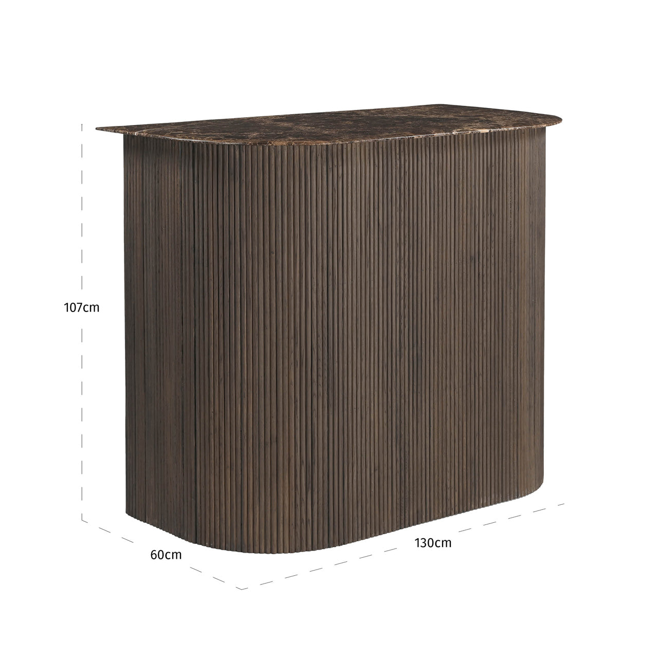 Castello Smoked Charcoal & Marble Top Bar by Richmond Interiors