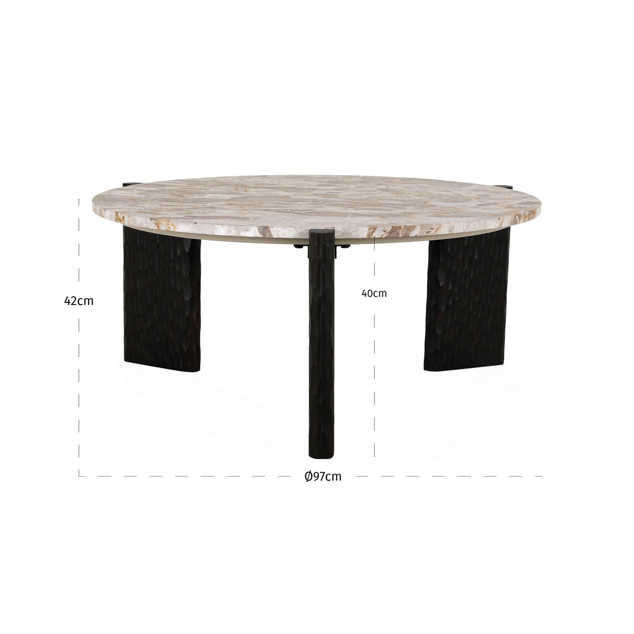 Kato Natural Marble & Mango Wood Coffee Table by Richmond Interiors