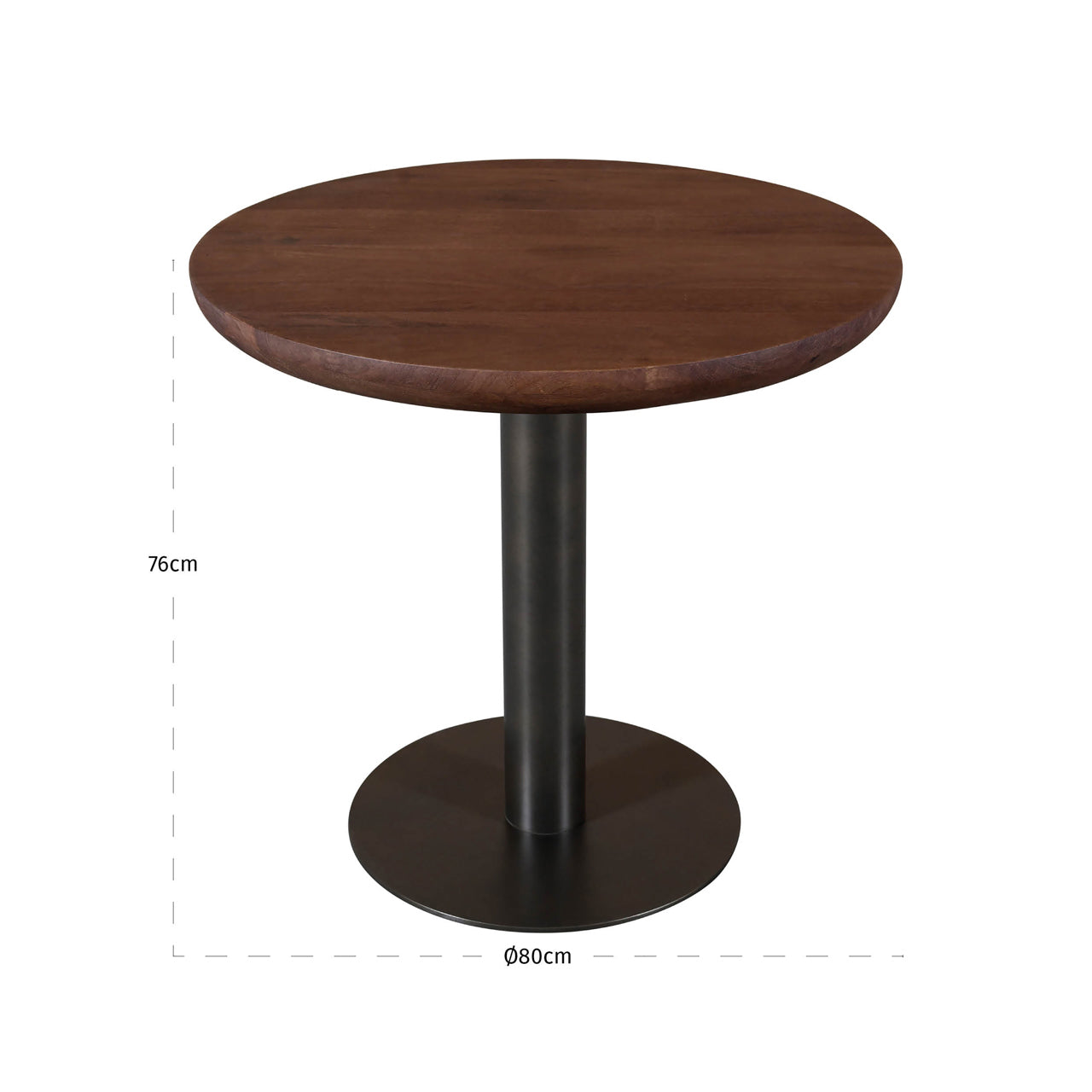 Baldwin Spice Brown Mango Wood Bistro Table - 80cm by Richmond Interiors