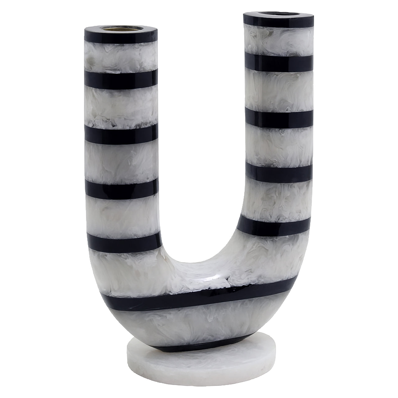 River Black & White U Shaped Candle Holder by Richmond Interiors