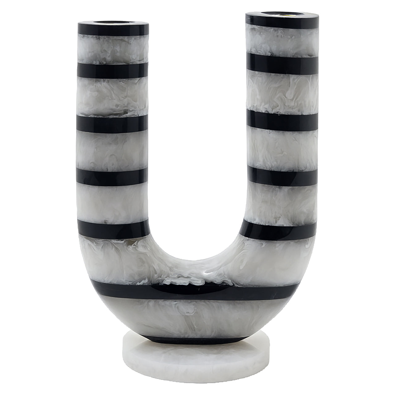 River Black & White U Shaped Candle Holder by Richmond Interiors