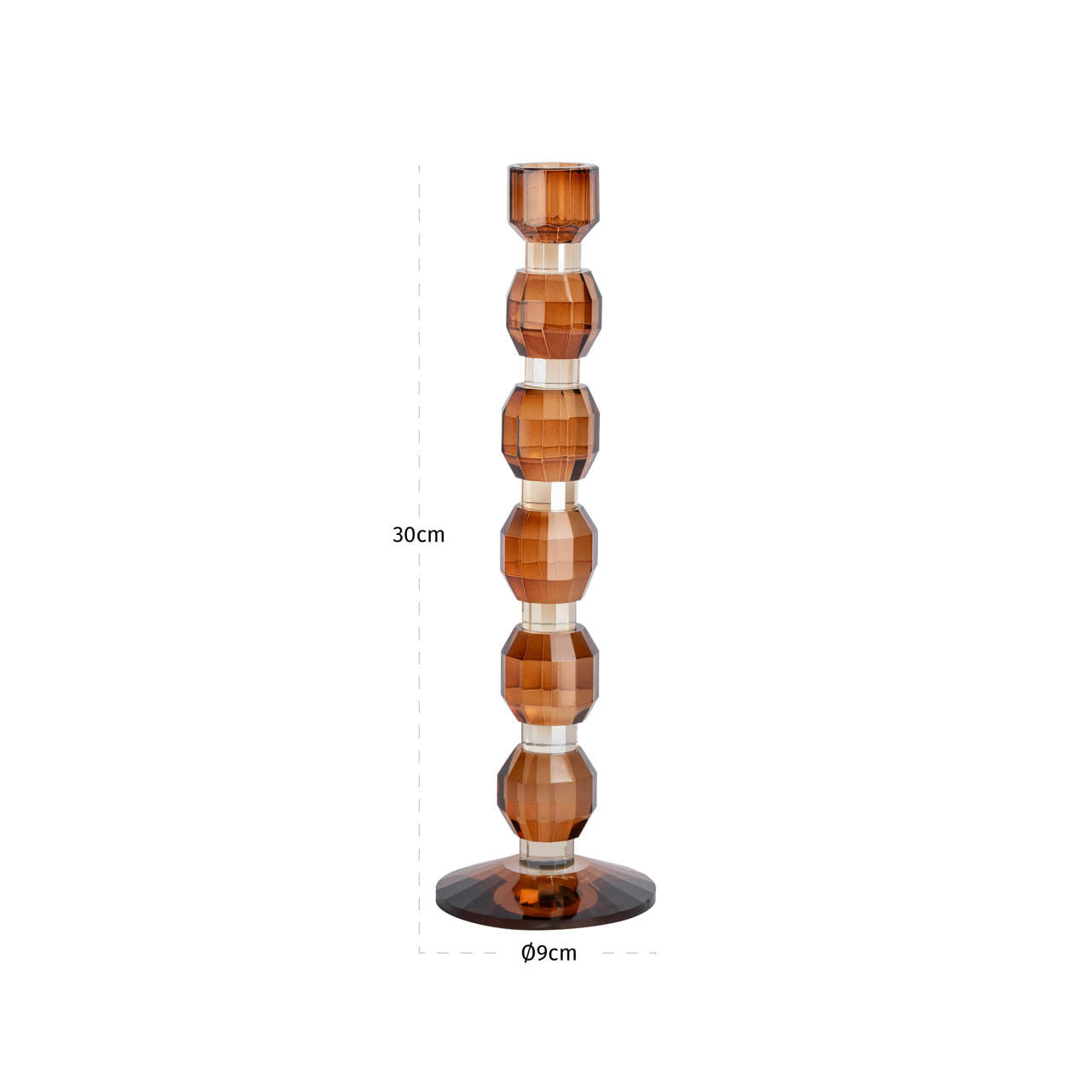 Lowan Brown Glass Candle holder - Large by Richmond Interiors