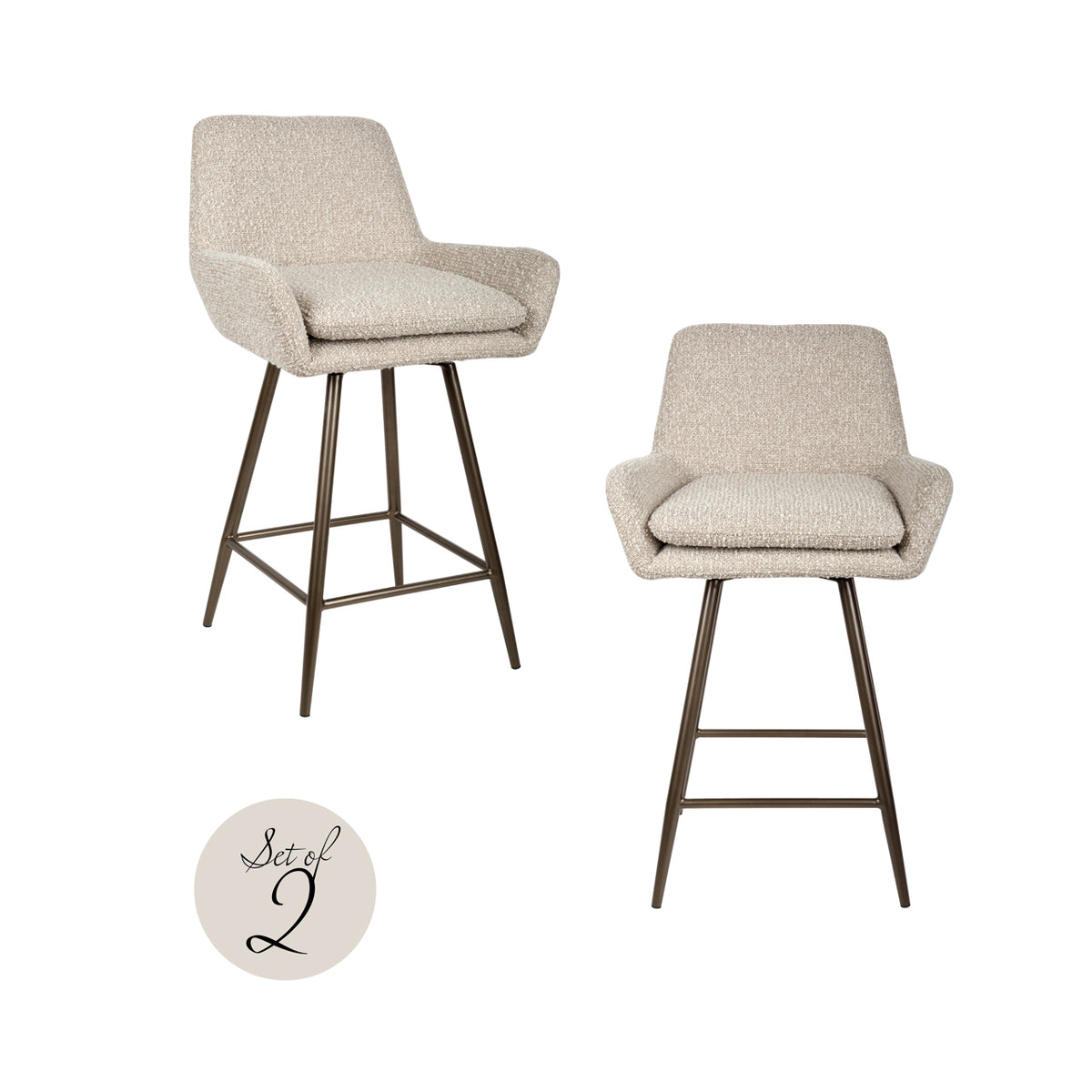 Counter stool Linsey natural chunky (Set of 2) by Richmond Interiors