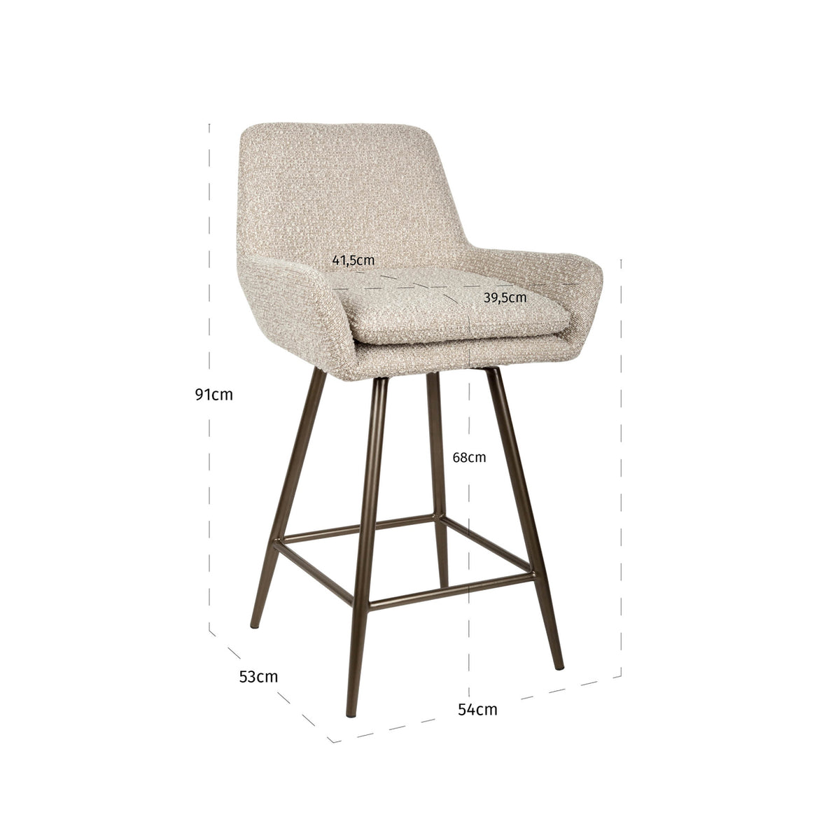 Counter stool Linsey natural chunky (Set of 2) by Richmond Interiors