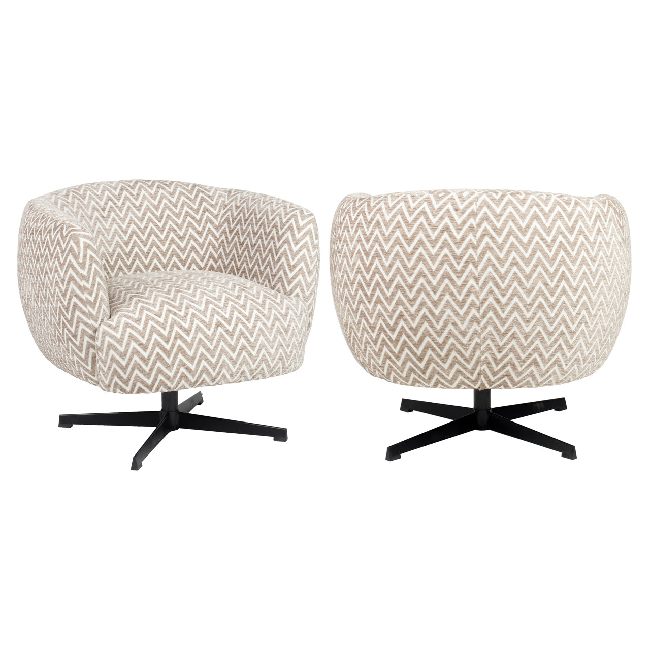 Lounge chair Estelle sand chevron swivel by Richmond Interiors