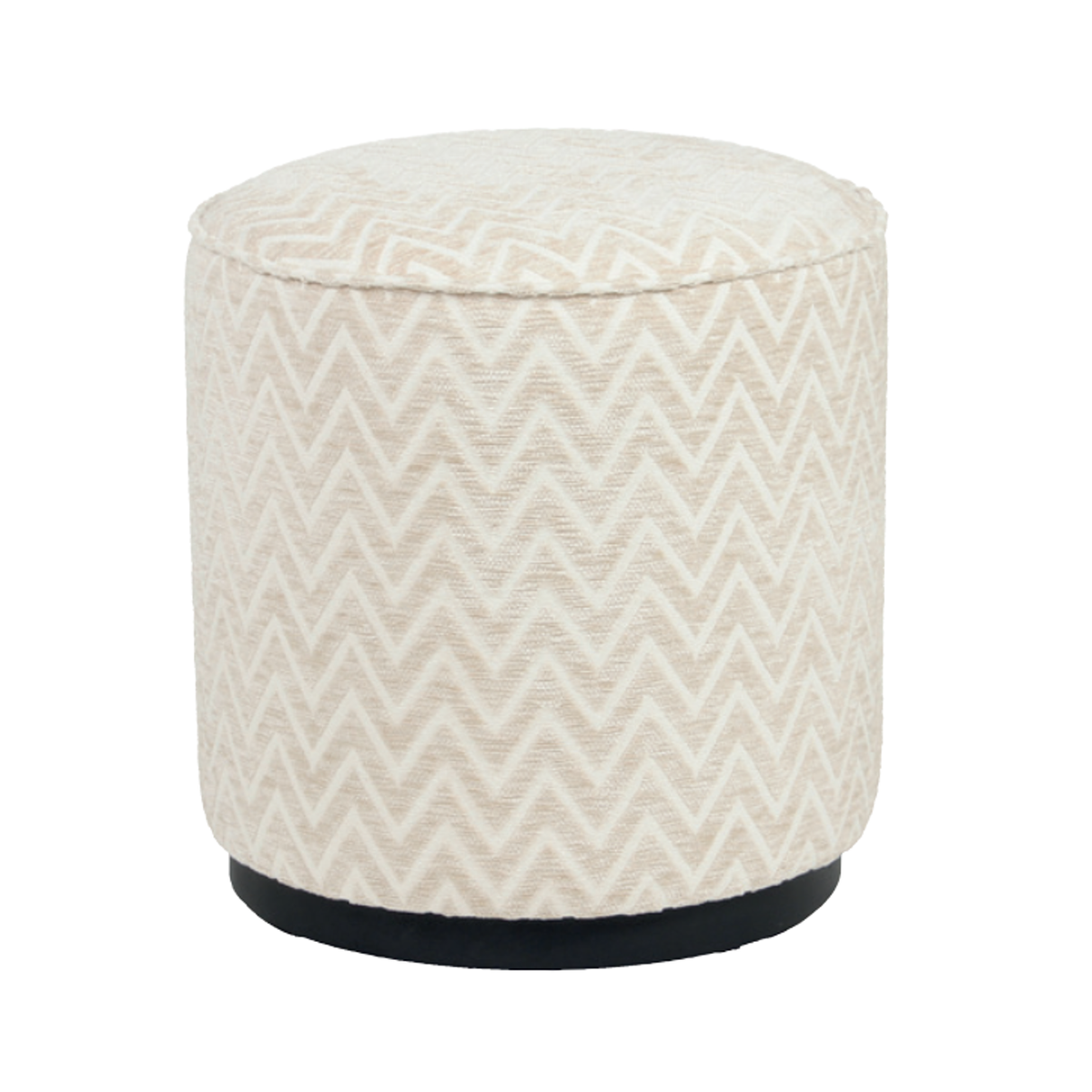 Pouffe & Footstool Lexie beige chevron 45Ø by Richmond Interiors