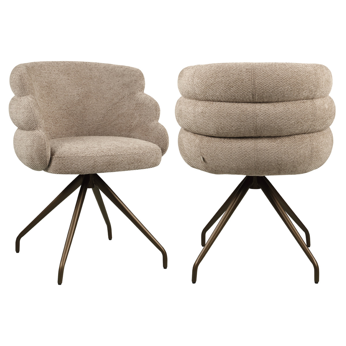 Dining chair Kayla mocca boldweave swivel by Richmond Interiors