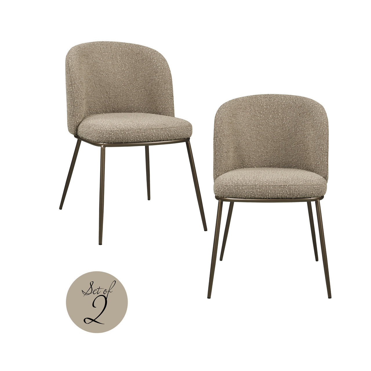 Elvi Mocca Chunky Dining Chair (Set of 2) by Richmond Interiors