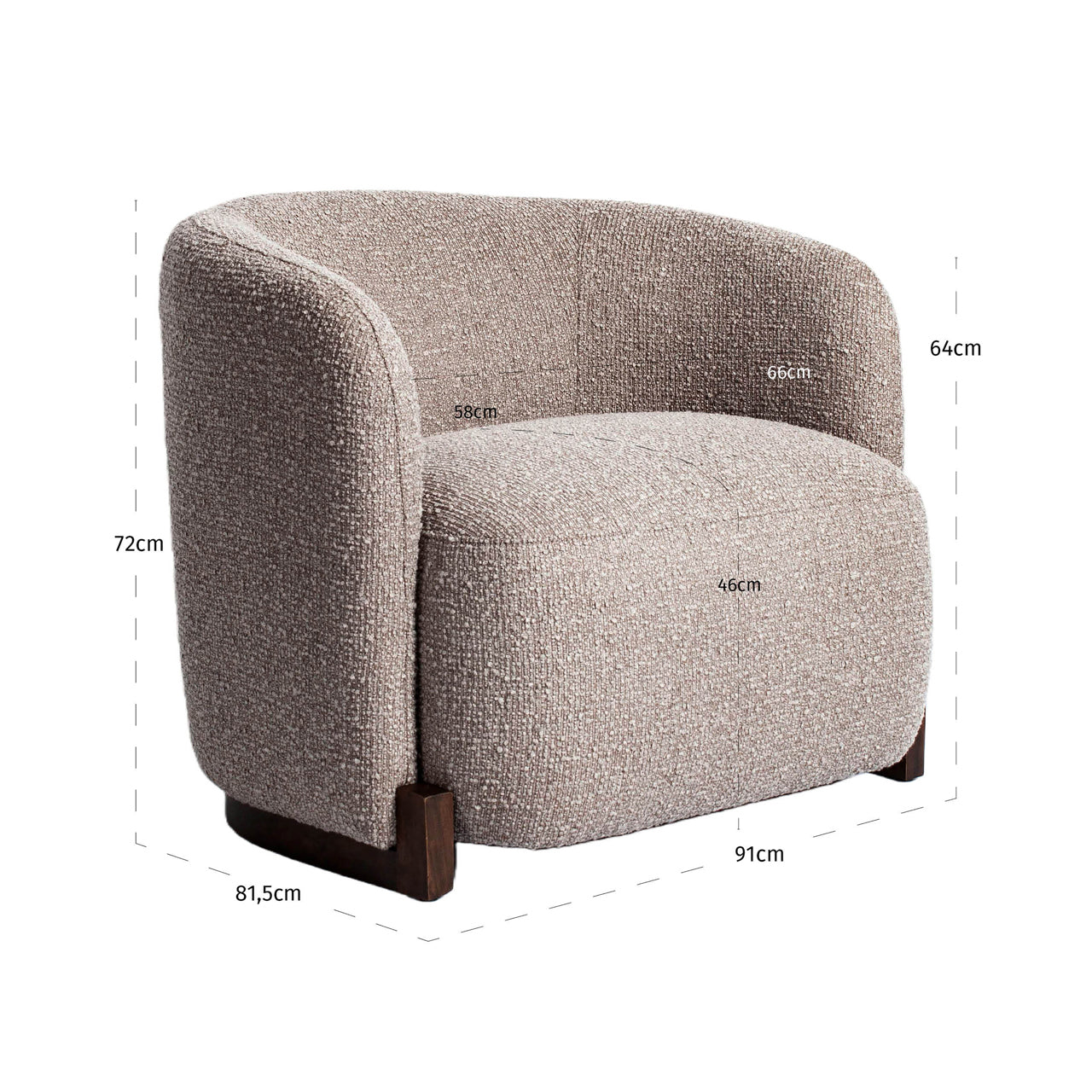 Hannah Mocca Chunky Lounge Chair by Richmond Interiors