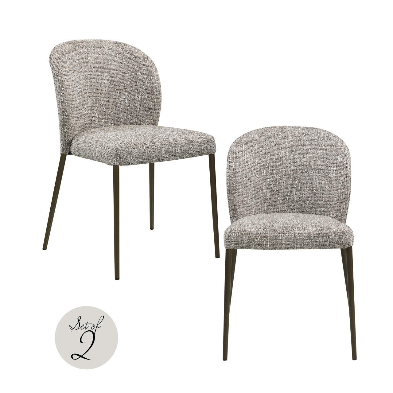 Dining chair Stacker earth tweed fire retardant (Set of 2) by Richmond Interiors