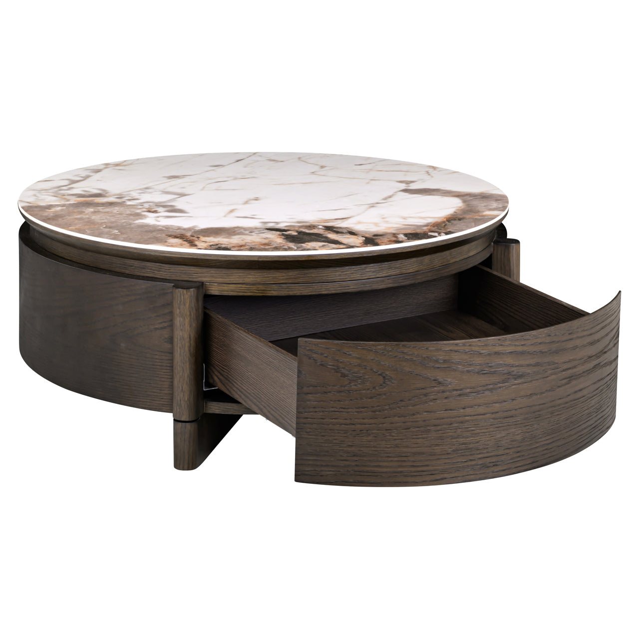 Coffee table Langford brown 90Ø 1-drawer by Richmond Interiors